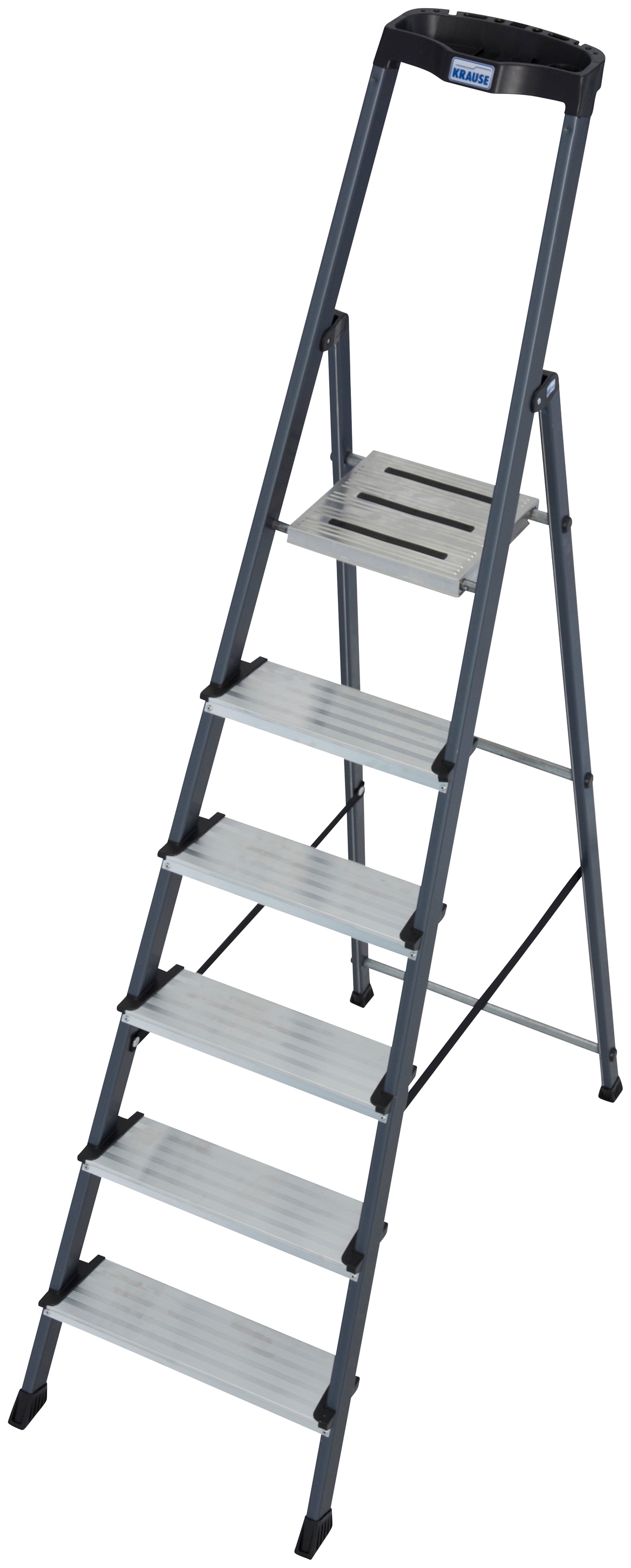 KRAUSE Stehleiter »Securo«, Alu eloxiert, 1x6 Stufen, Arbeitshöhe ca. 330 cm