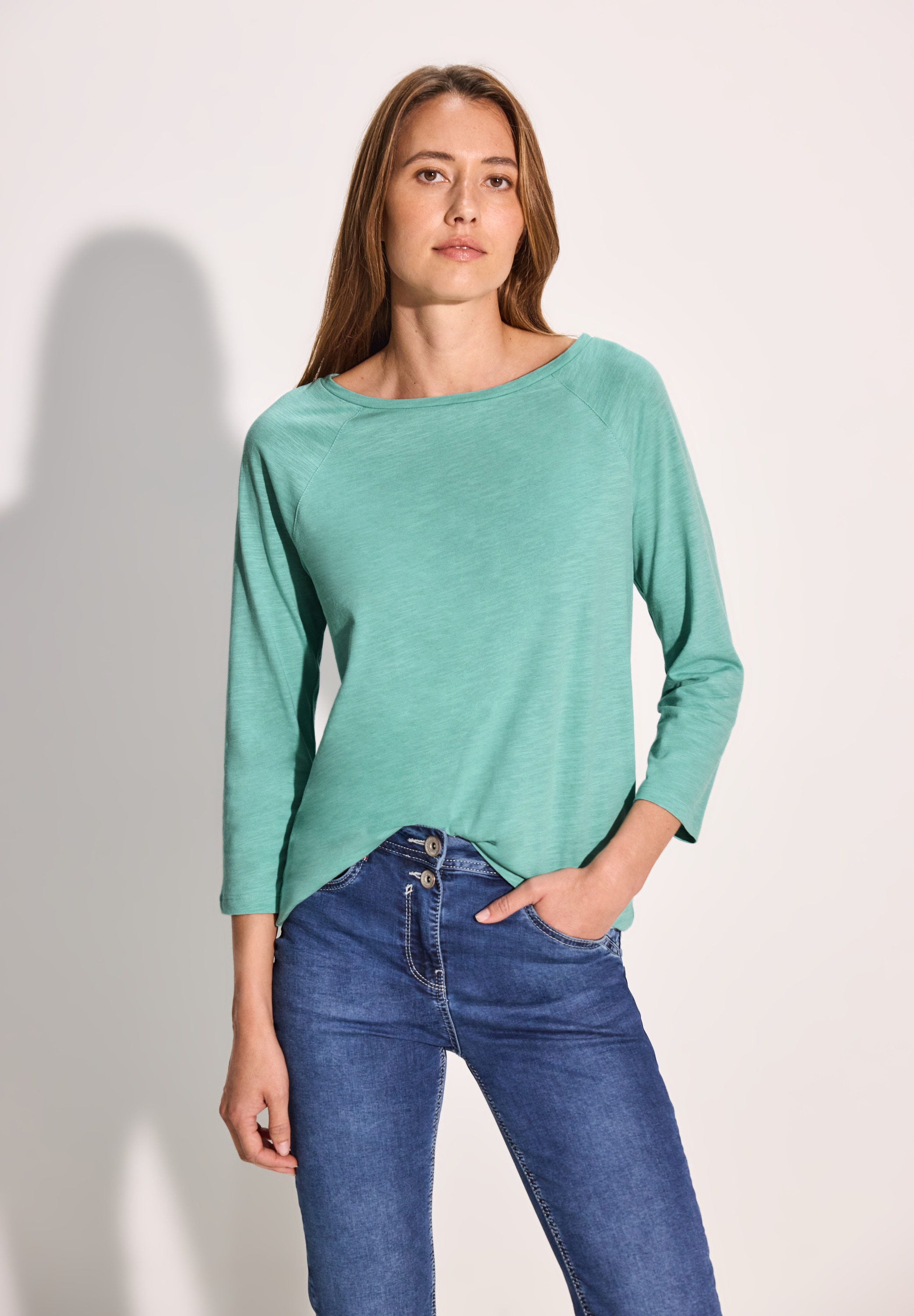 Cecil 3/4-Arm-Shirt aus reiner Baumwolle