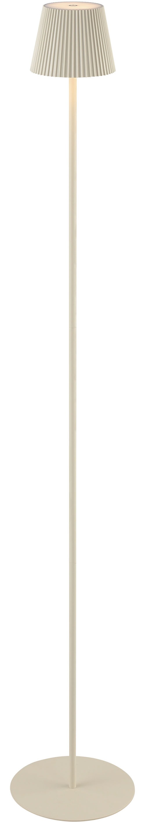 my home LED Außen-Stehlampe »MACOBO«, 1 flammig, Leuchtmittel LED-Modul | LED fest integriert, LED Akku-Leuchte, 125 cm, 340 lm, 3000K, Touchdimmer, Edelstahl, beige