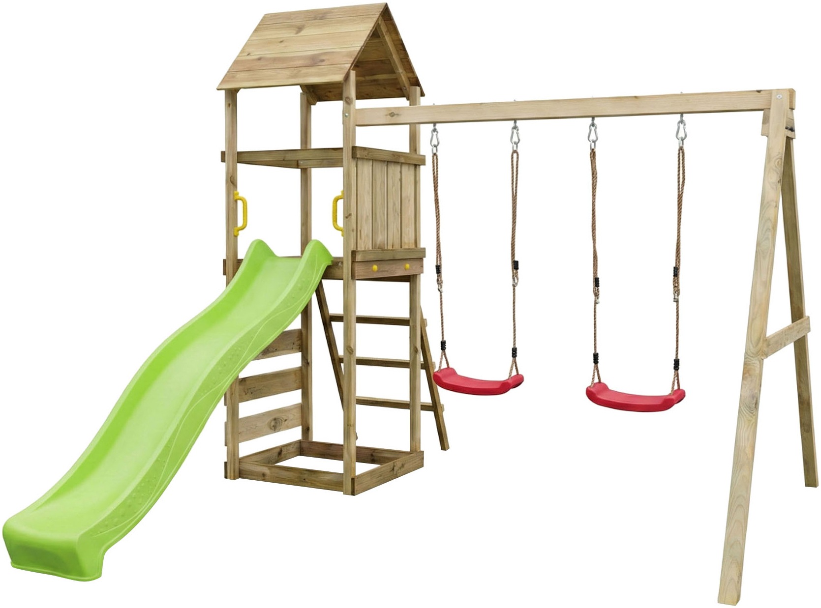 FUNGOO Spielturm »MaxPlay 2.2« mit Rutsche, Doppelschaukel und Kletterwand