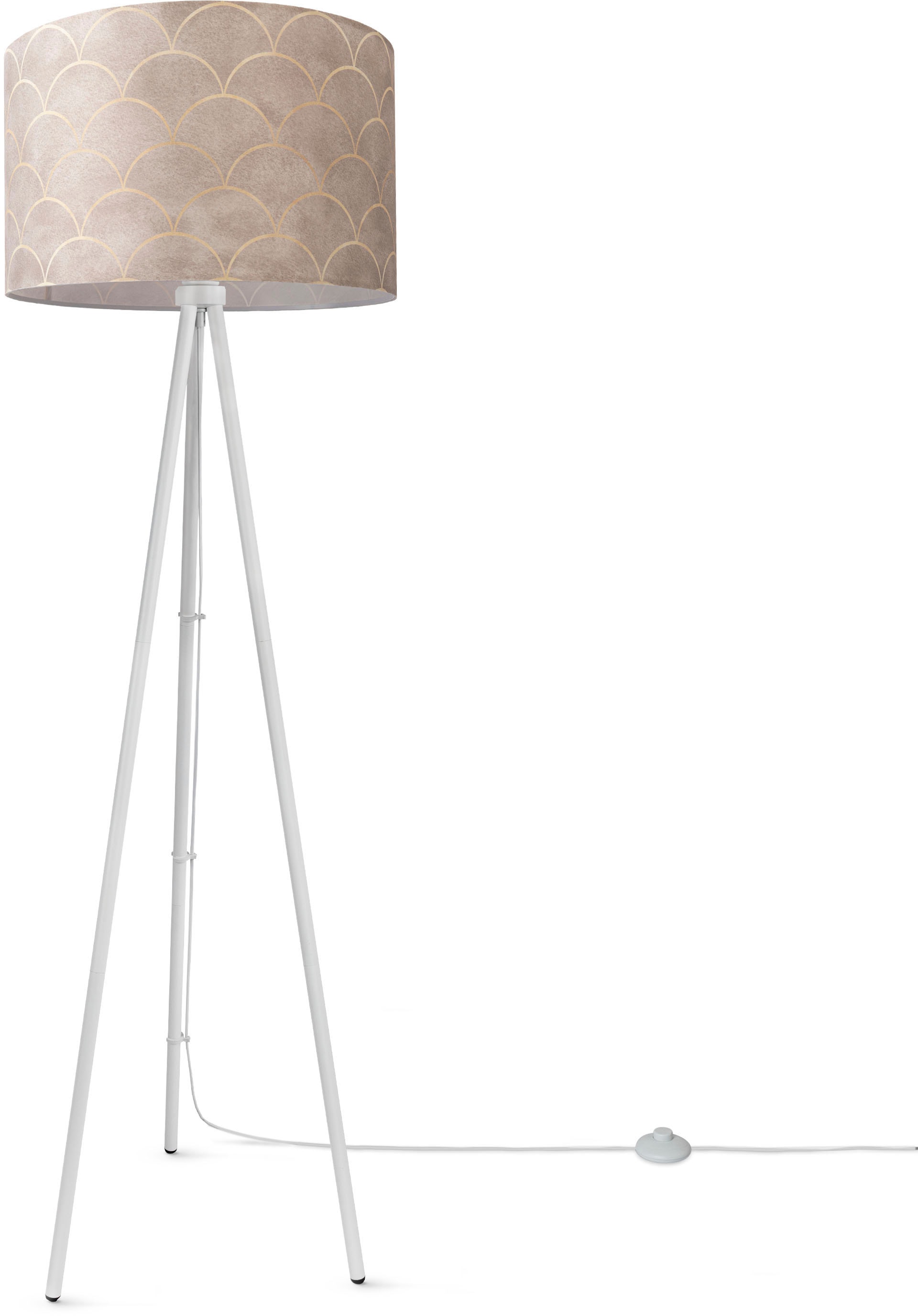 Stehlampe Mit Wohnzimmer Retro | Lampe Pillar«, Stativ Stehlampe Home bei BAUR Dreibein Paco Stoffschirm Sale »Trina