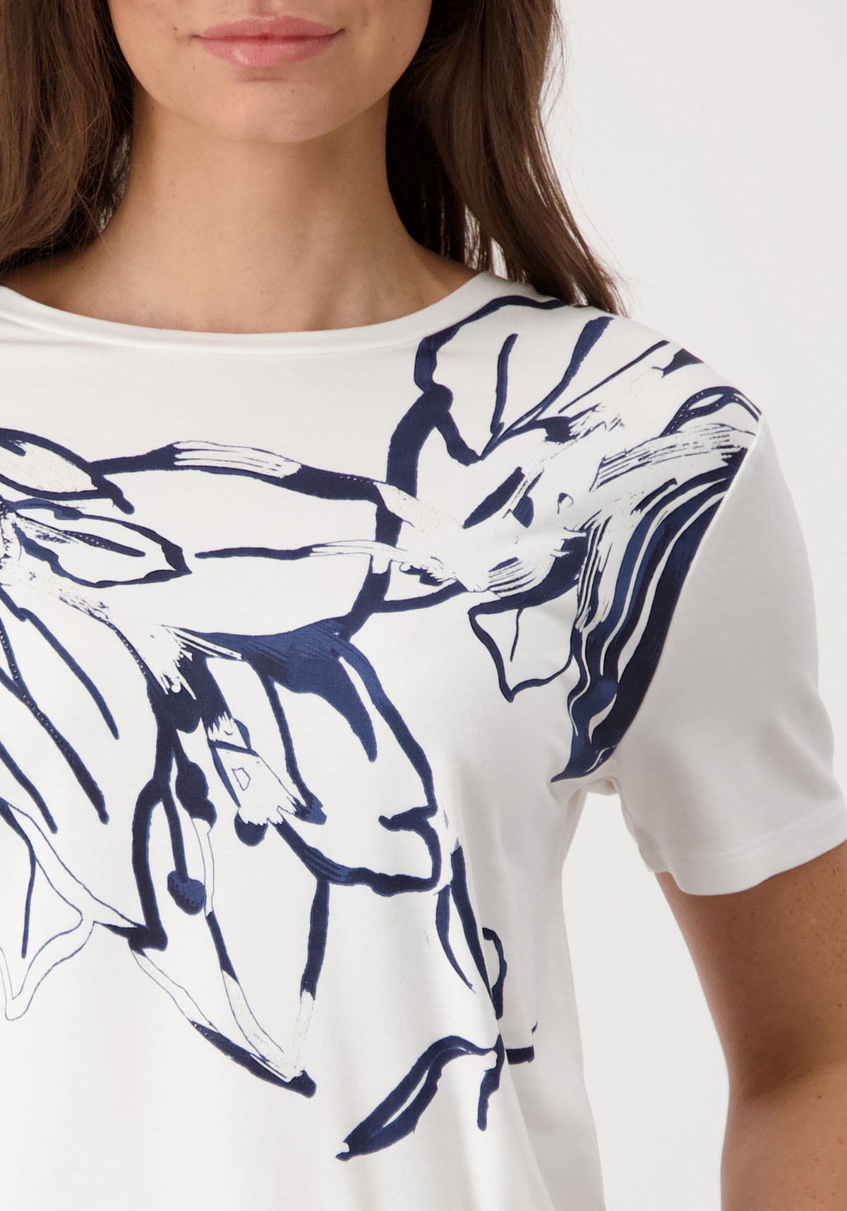 Monari Rundhalsshirt, mit Blumendruck