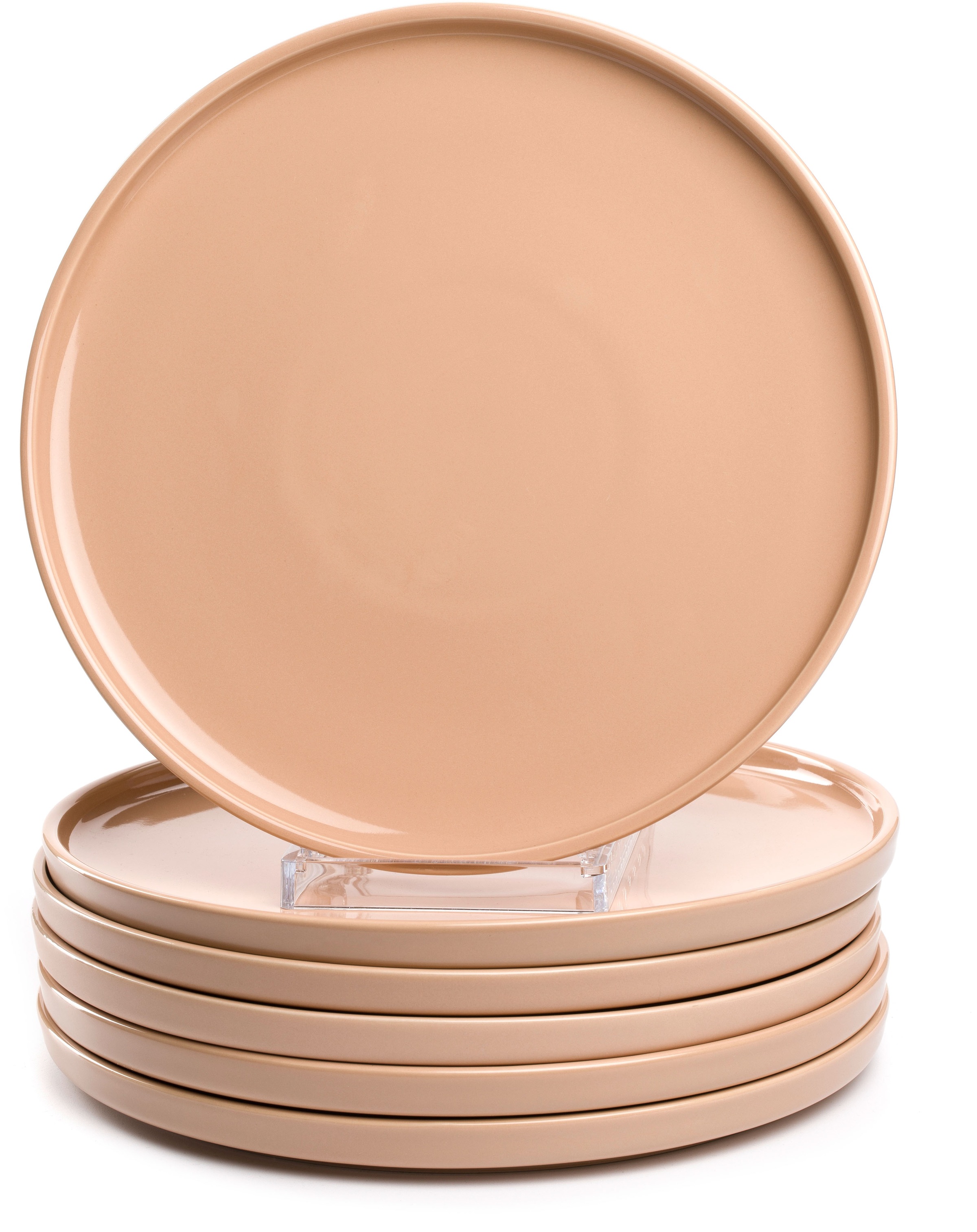 LEONARDO Teller-Set "Speiseteller ROMA, Keramikteller, ca. 27 cm, 6-teilig", 6 Stk., rot, Geschirr-Sets, Geschirr-Set, Service, spülmaschinengeeignet