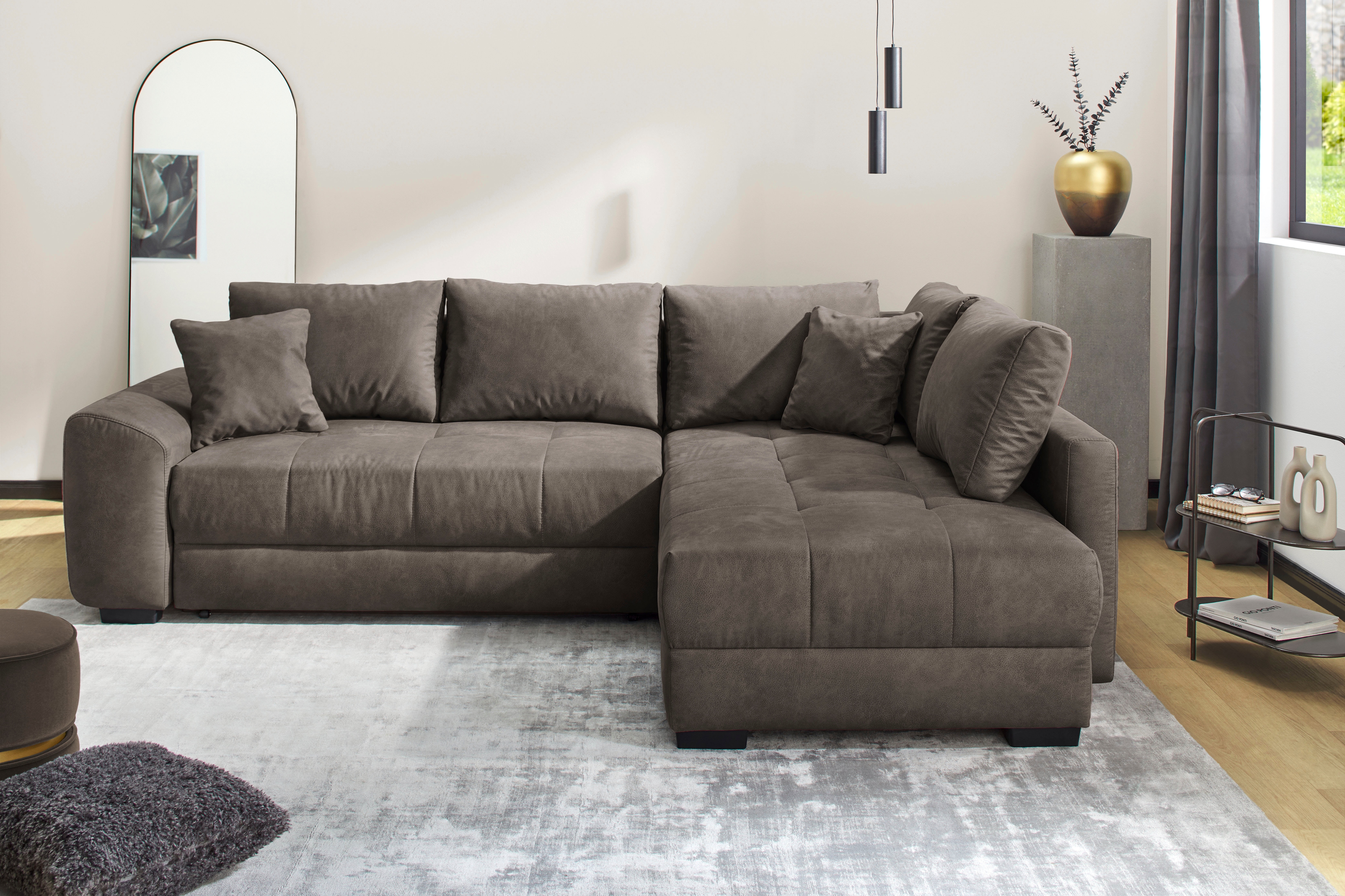 Jockenhöfer Gruppe Ecksofa "Amalfi L-Form, B: 270 cm, Liegefl. 146x224 cm, Dauerschlafsofa" Couch mit Tonnentaschen-Federkern, Topper, Bettkasten & Kissen