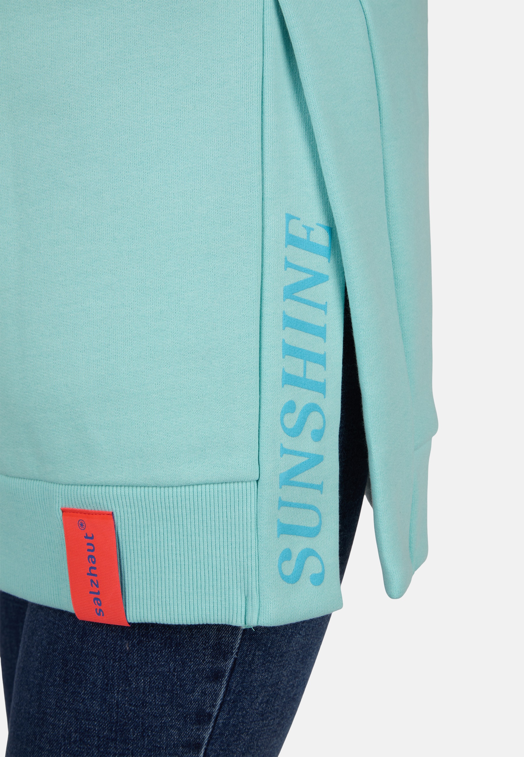 Kapuzenpullover SALZHAUT "Hoodie TIEKE", Damen, Gr. M, blau (aqua), Obermaterial: 80% Baumwolle CO. 20% Polyester PES., Pullover Kapuzenpullover 3