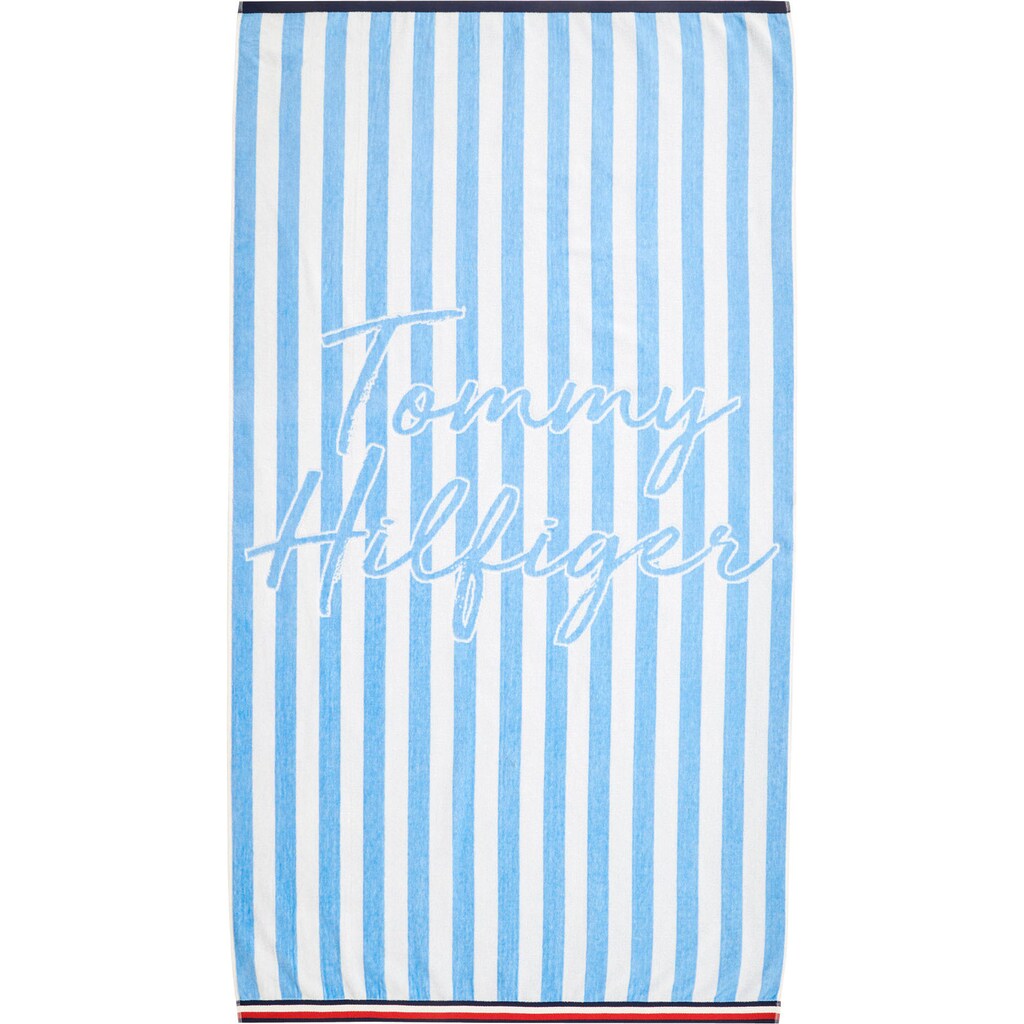 Tommy Hilfiger Strandtuch »Watercolor Stripes«, (1 St.), Badetuch, gestreift, aus 100% Baumwolle