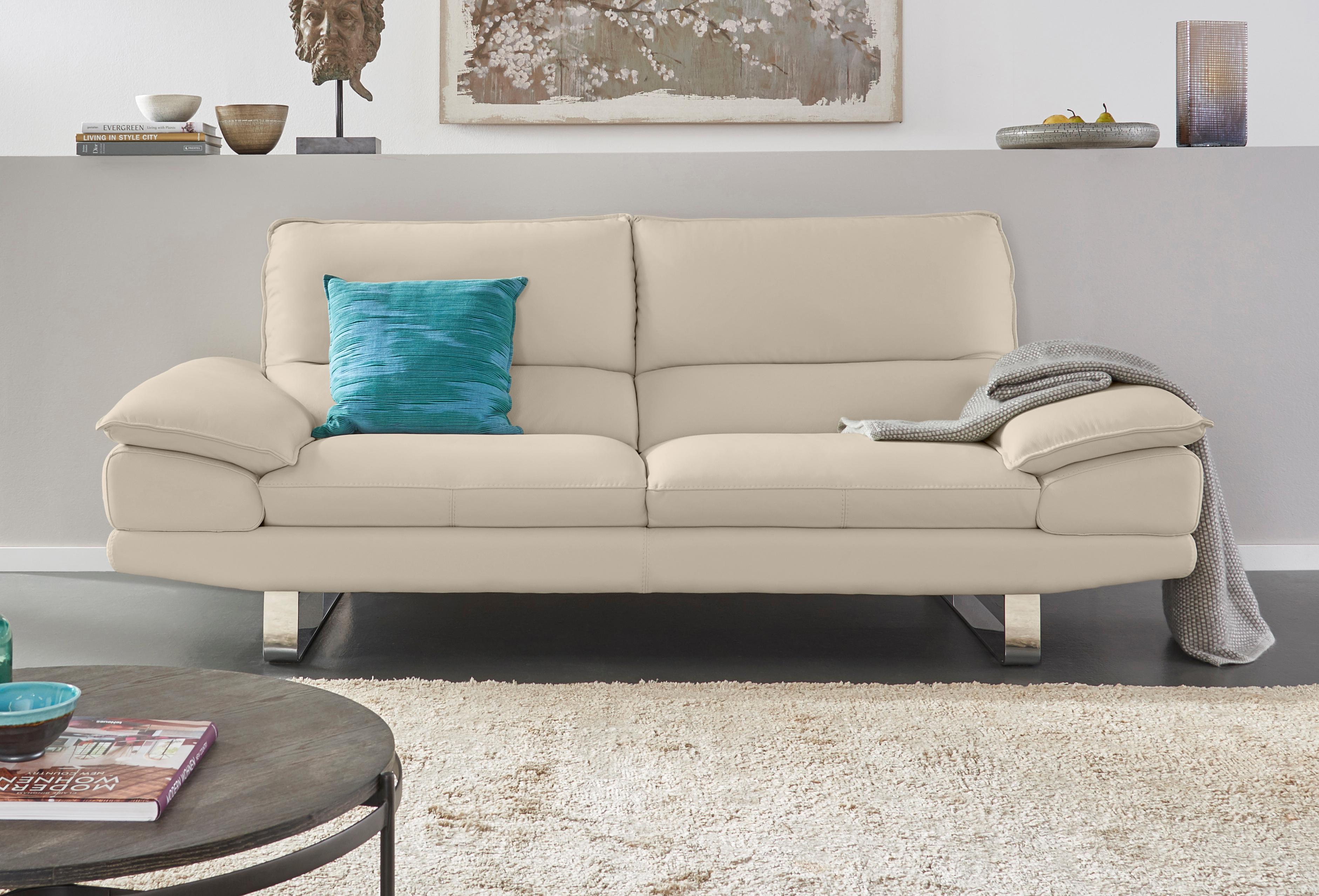 CALIA ITALIA 3-Sitzer "Dave, Sitzkomfort der Extraklasse, tolle Details" Designsofa auf Kufenfuß, in zwei Lederqualitäten