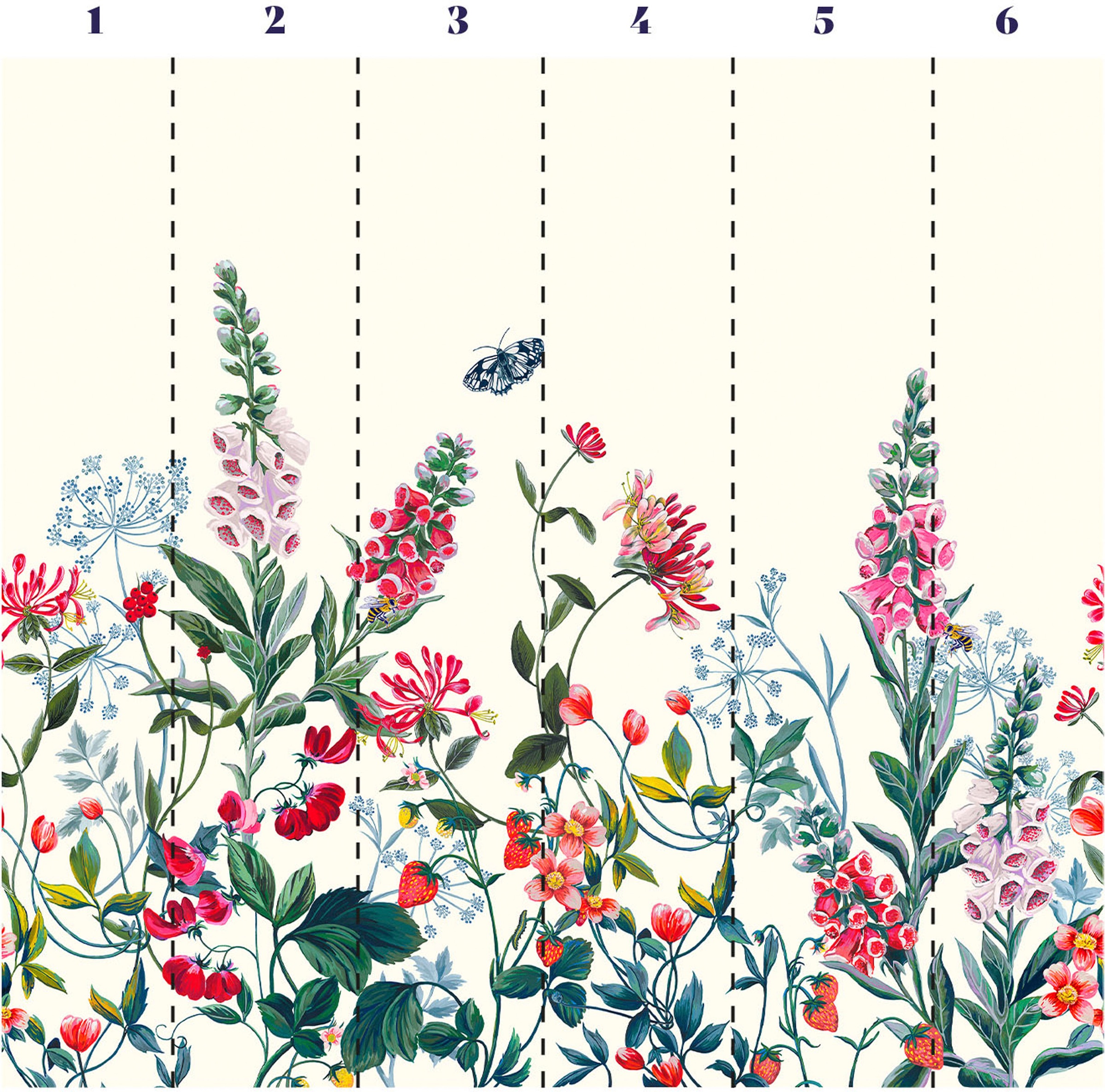 Joules Fototapete »Permaculture Garden Crème Mural 300x280cm«, floral, floral