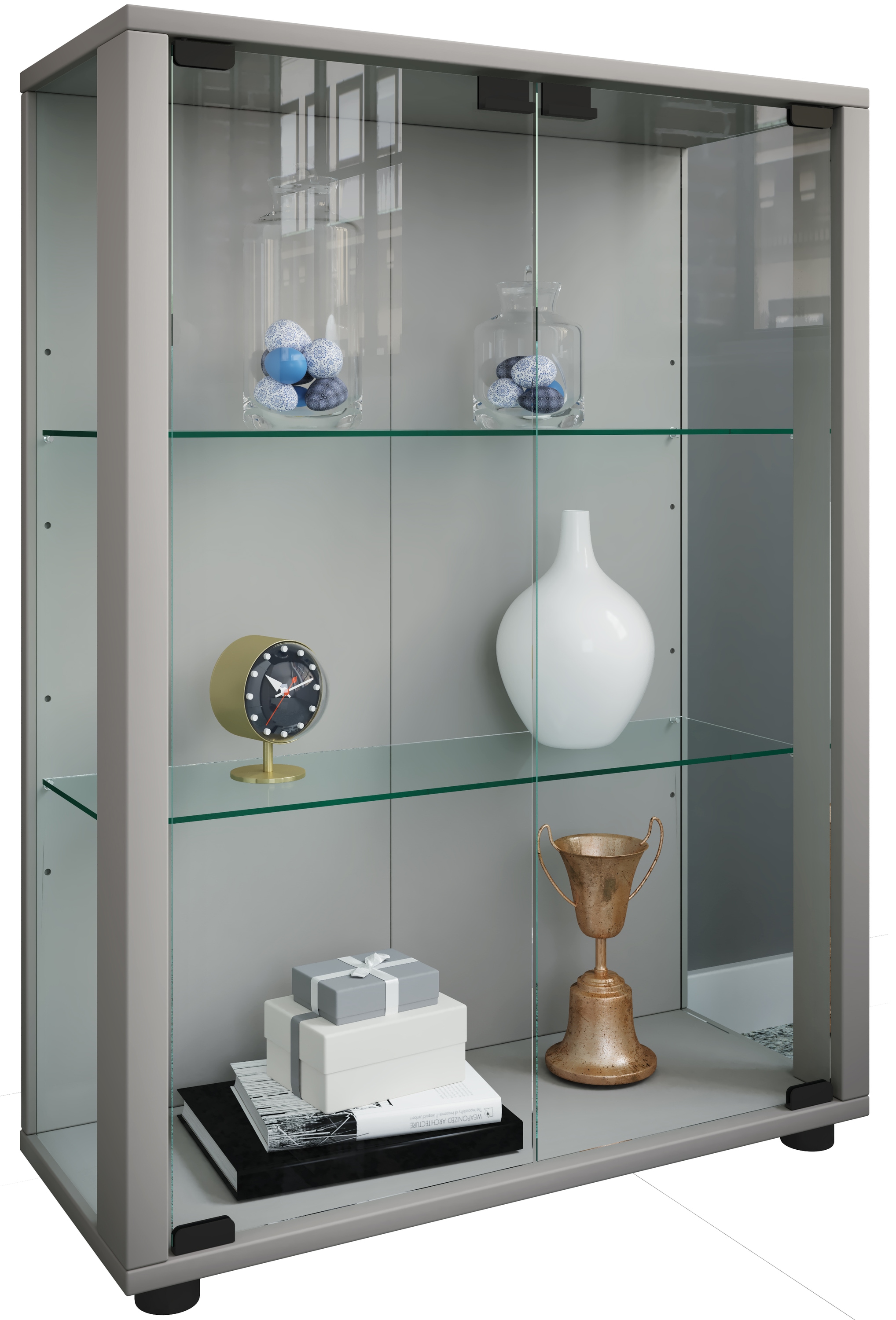 Vcm Silber Vitrine + Buffetschrank, Sammel Stand Vitrine Holz Glas Sintalo (60 X 25 X 80 Cm) - Image 5