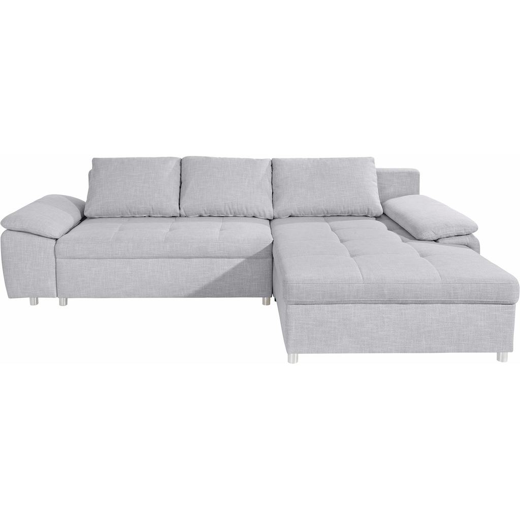 sit&more Ecksofa Labene, wahlweise mit Bettfunktion und Bettkasten, inkl. Rückenkissen