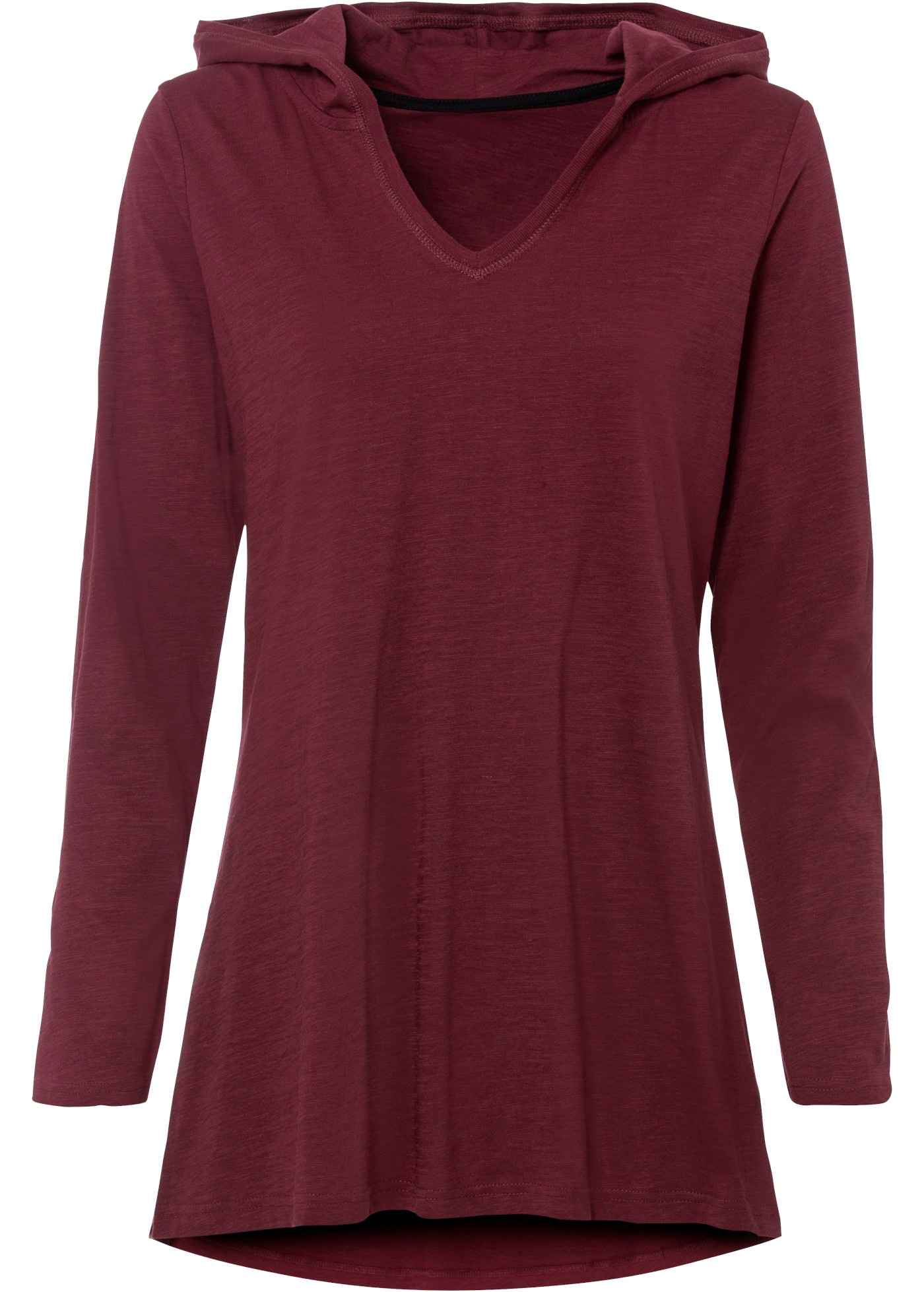 bonprix Longshirt mit Kapuze, A-Linien-Passform, aus Baumwolle