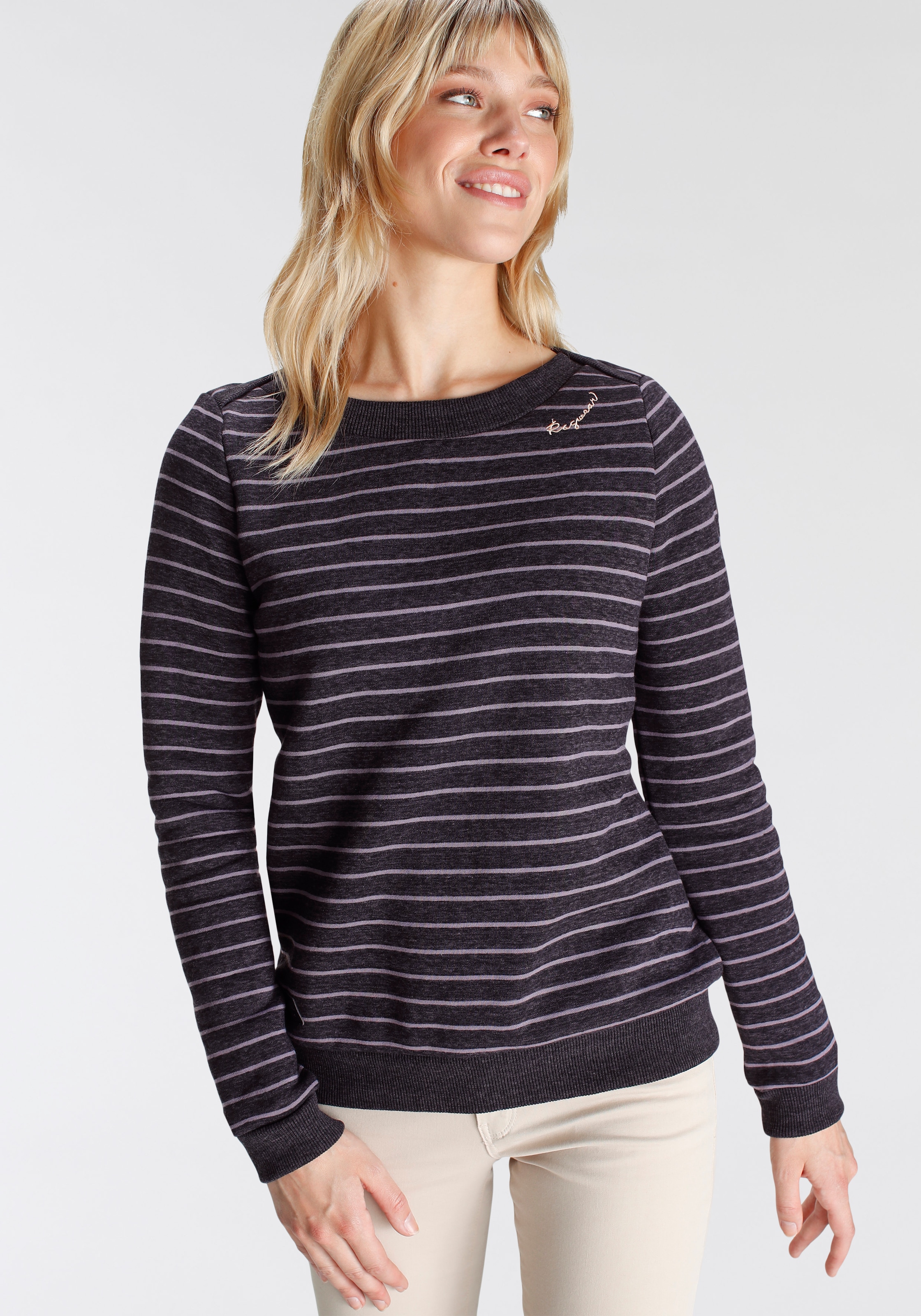 Ragwear Sweater »TASHI«, Longsleeve Pullover im Streifen-Design