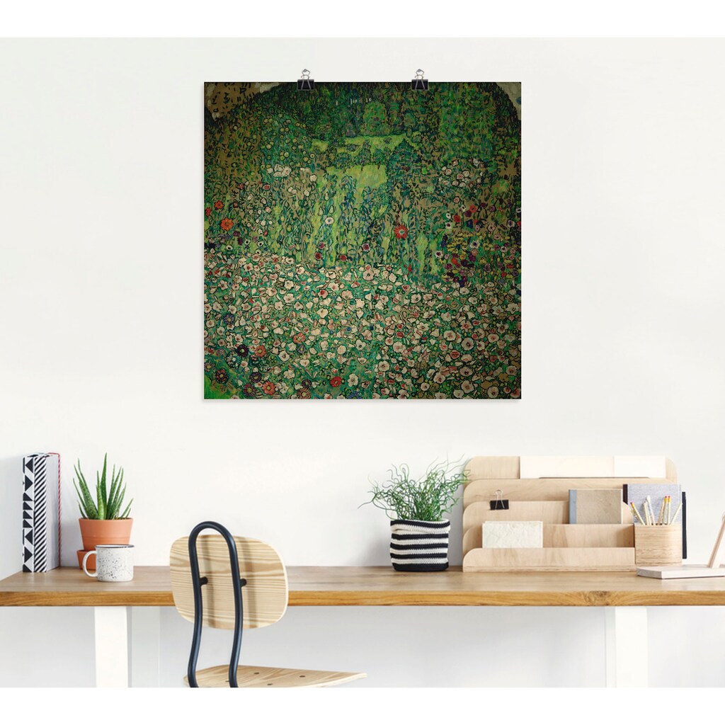 Artland Wandbild »Gartenlandschaft mit Bergkuppe (Gartenlandschaft)«, Garten, (1 St.)