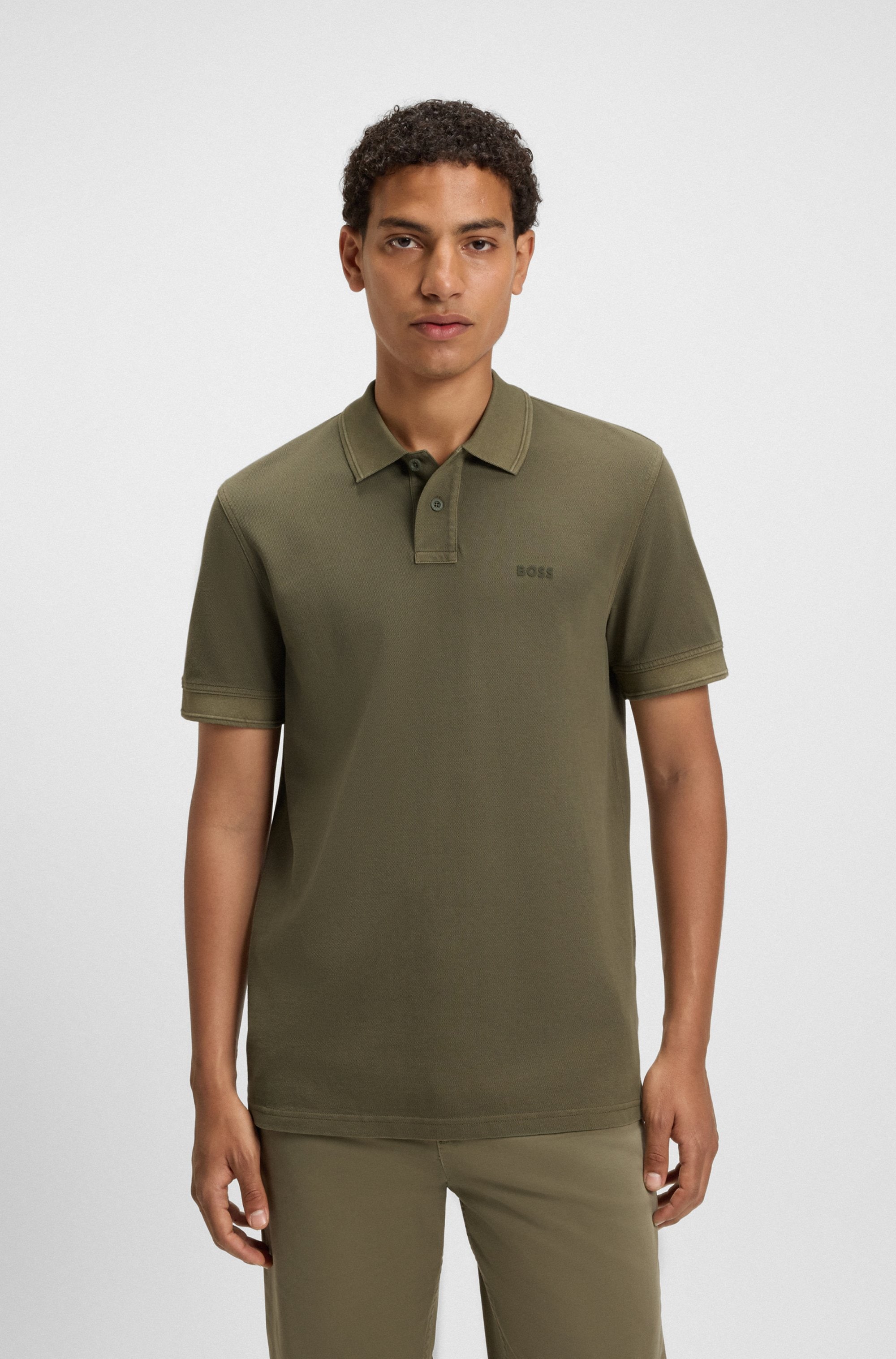 BOSS ORANGE "Prime Regular Fit" Cotton Pique Polo aus 100% Baumwolle