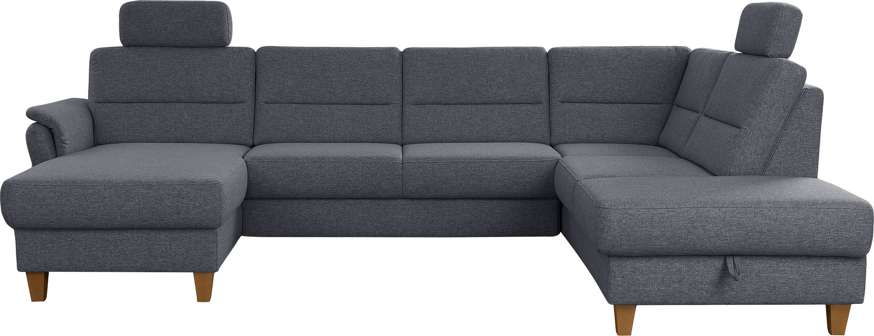 Home affaire Wohnlandschaft "Palmera U-Form, B: 308 cm, große Stoff + Leder Auswahl" optional Schlaffunktion & Bettkasten, Federkern, XXL-Wohnlandschaft