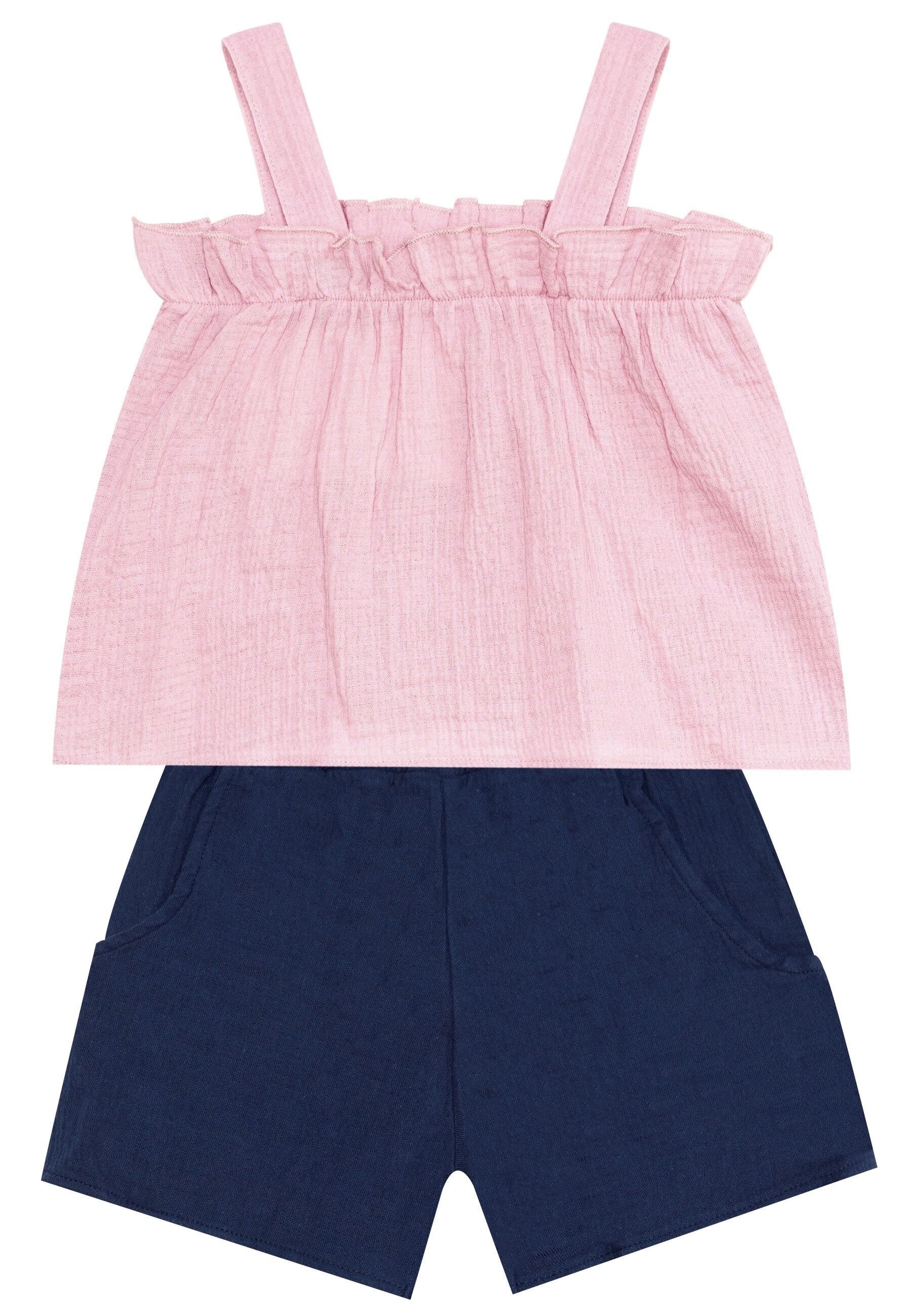 Denokids Hausanzug »Frilled Muslin«, (2 tlg.), mit Rüschen