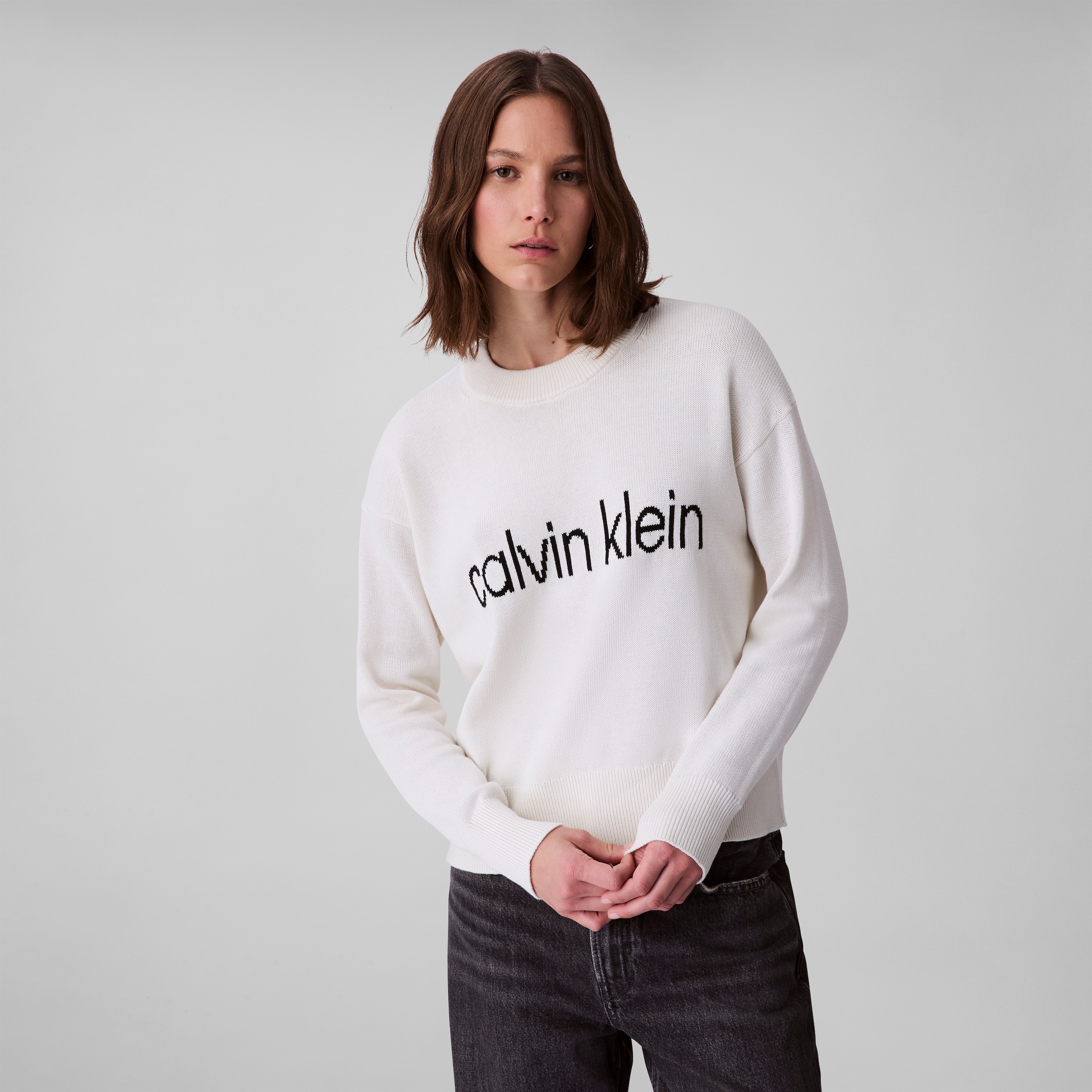 Calvin Klein Jeans Strickpullover "Cotton Graphic Pullover", Mit Rundhalsau günstig online kaufen