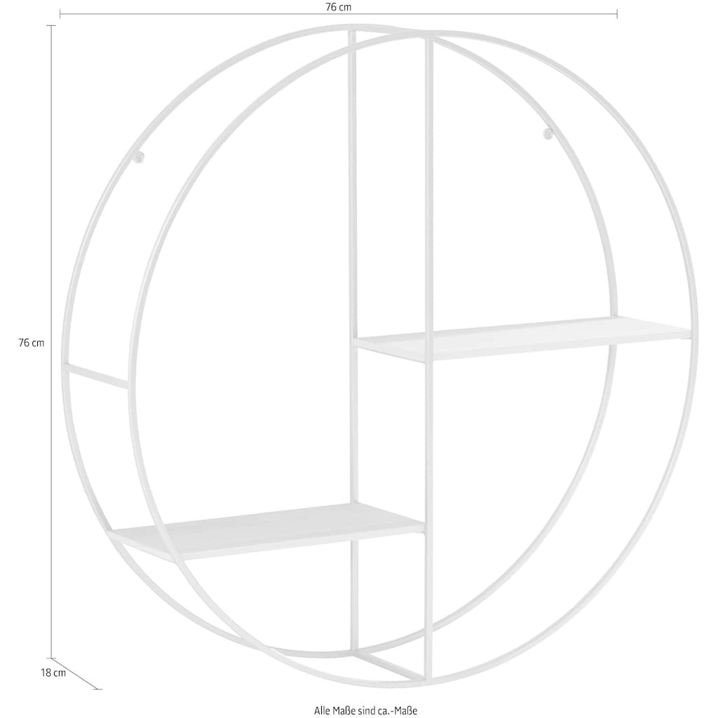 Guido Maria Kretschmer Home&Living Deko-Wandregal »Tapista«, Dekoregal, Wanddeko aus Metall, rund, Ø 76cm