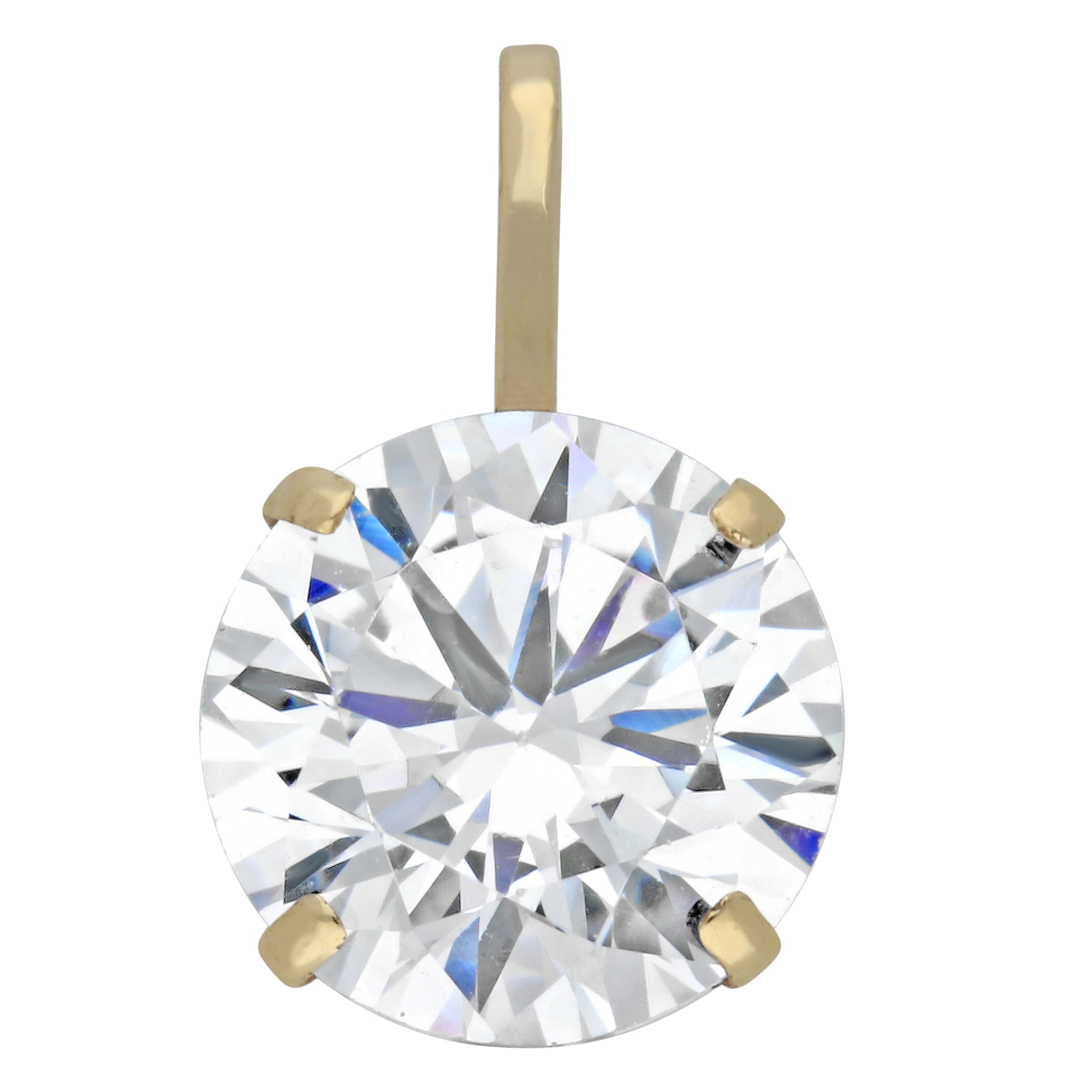 FIRETTI Damen Kettenanhänger "Schmuck Geschenk Gold 375 Halsschmuck Anhänger Solitär", Gelbgold 375, 0,57 ggelbgoldfarben, kristallweiß,