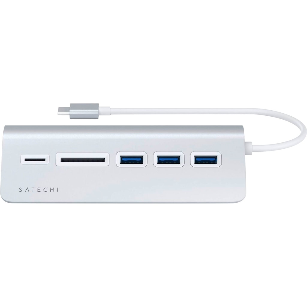 Satechi USB-Adapter »Type-C Aluminum USB Hub & Card Reader«, USB 3.0 Typ A zu USB Typ C