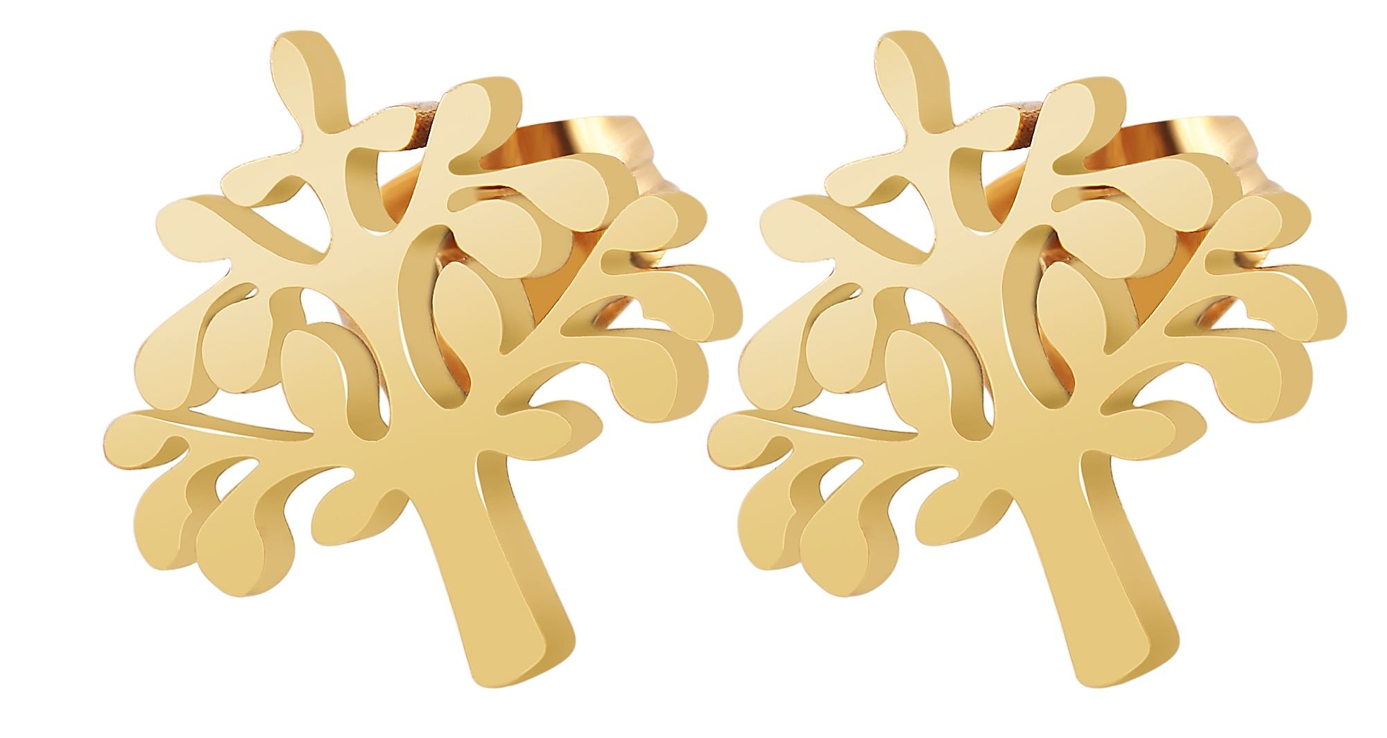 Adelia's Women Tree Stainless Steel Gold Earrings 2