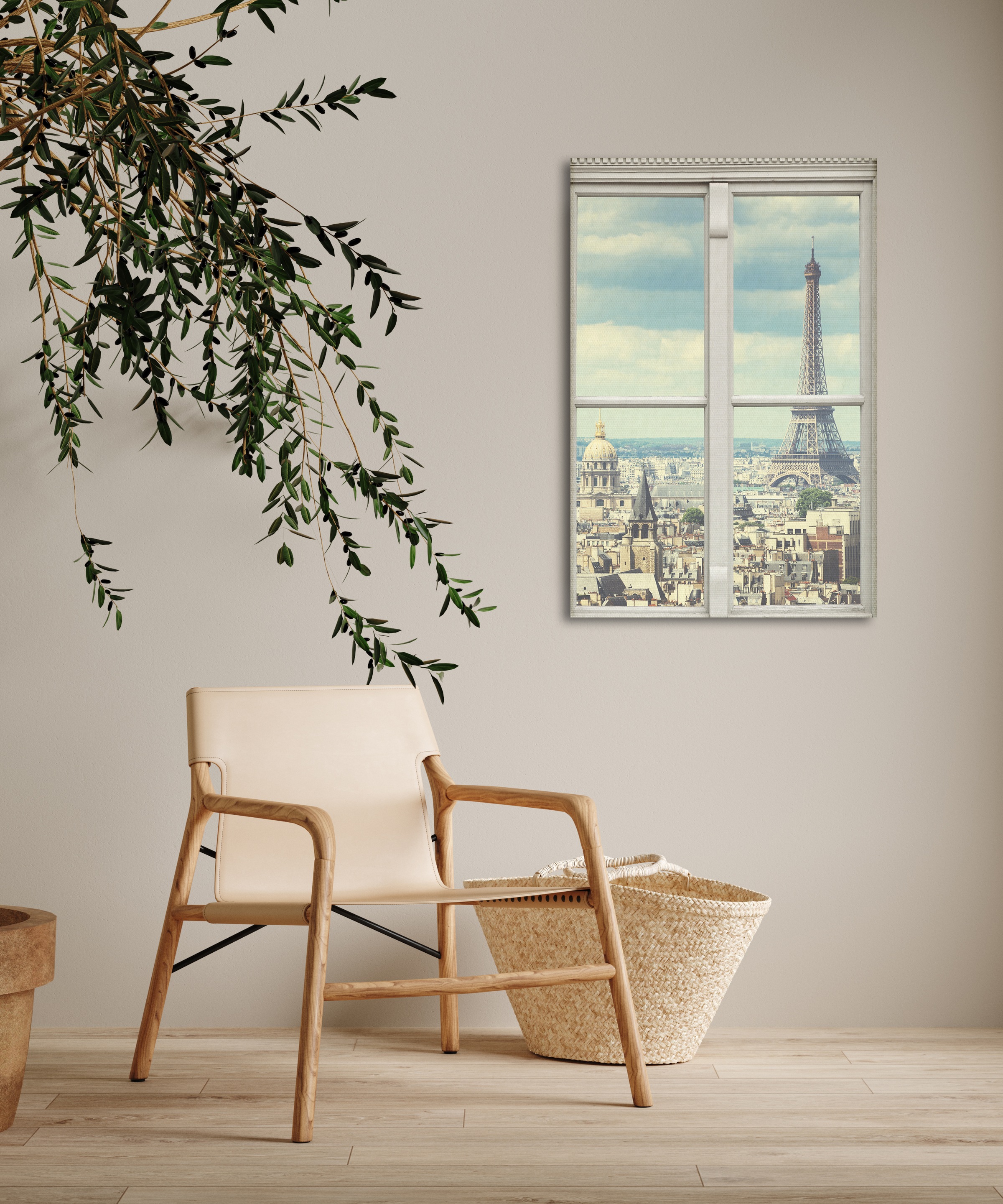 queence Leinwandbild "Paris" Fensterblick  Paris  Stadt 1 Stk. tlg. Premium günstig online kaufen