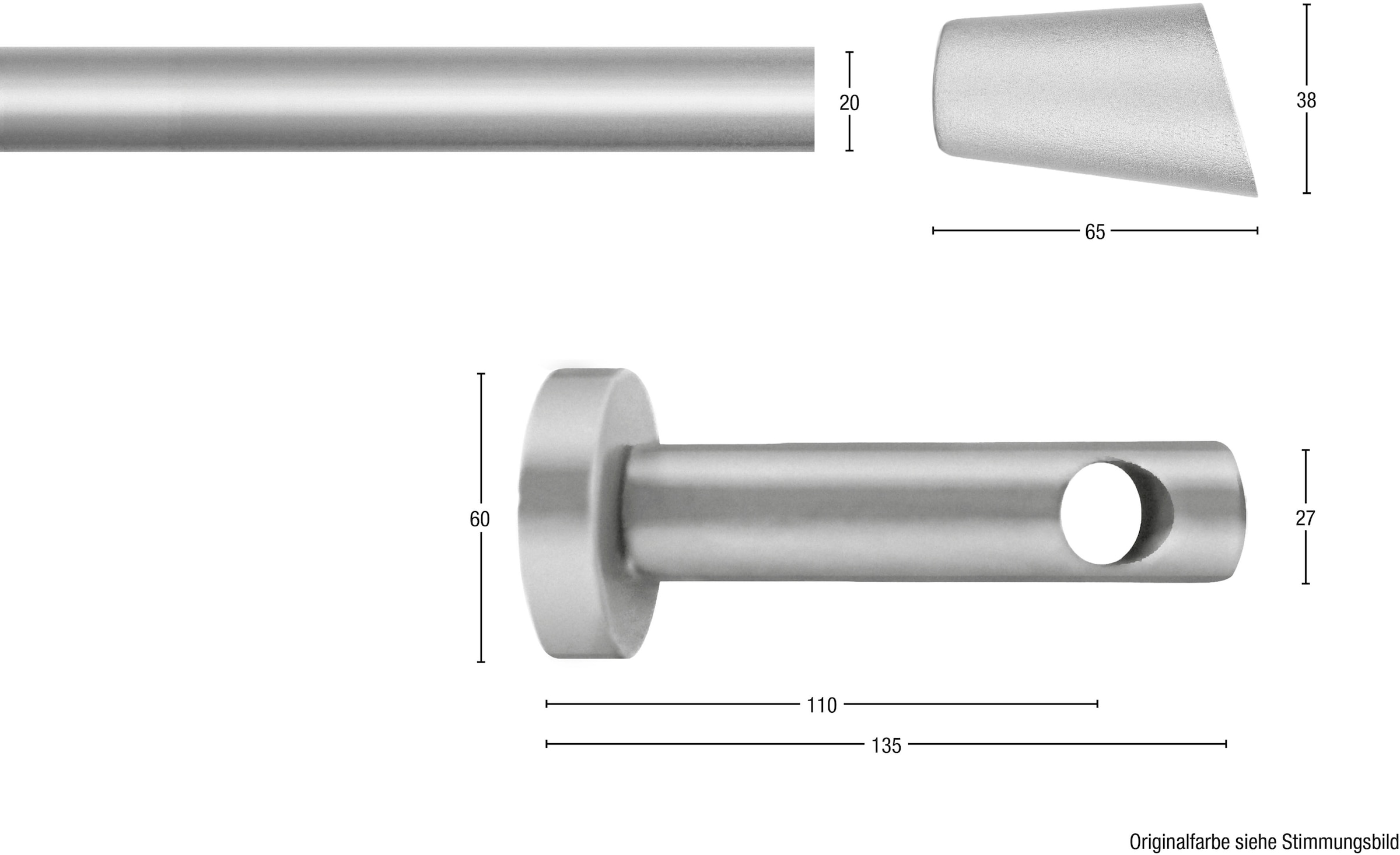 Wunschmaßlänge, GARESA läufig-läufig, Gardinenstange ohne verlängerbar, | Wandmontage, »MOLIS«, Ringe BAUR Vorhanggarnitur, 2 Keil,