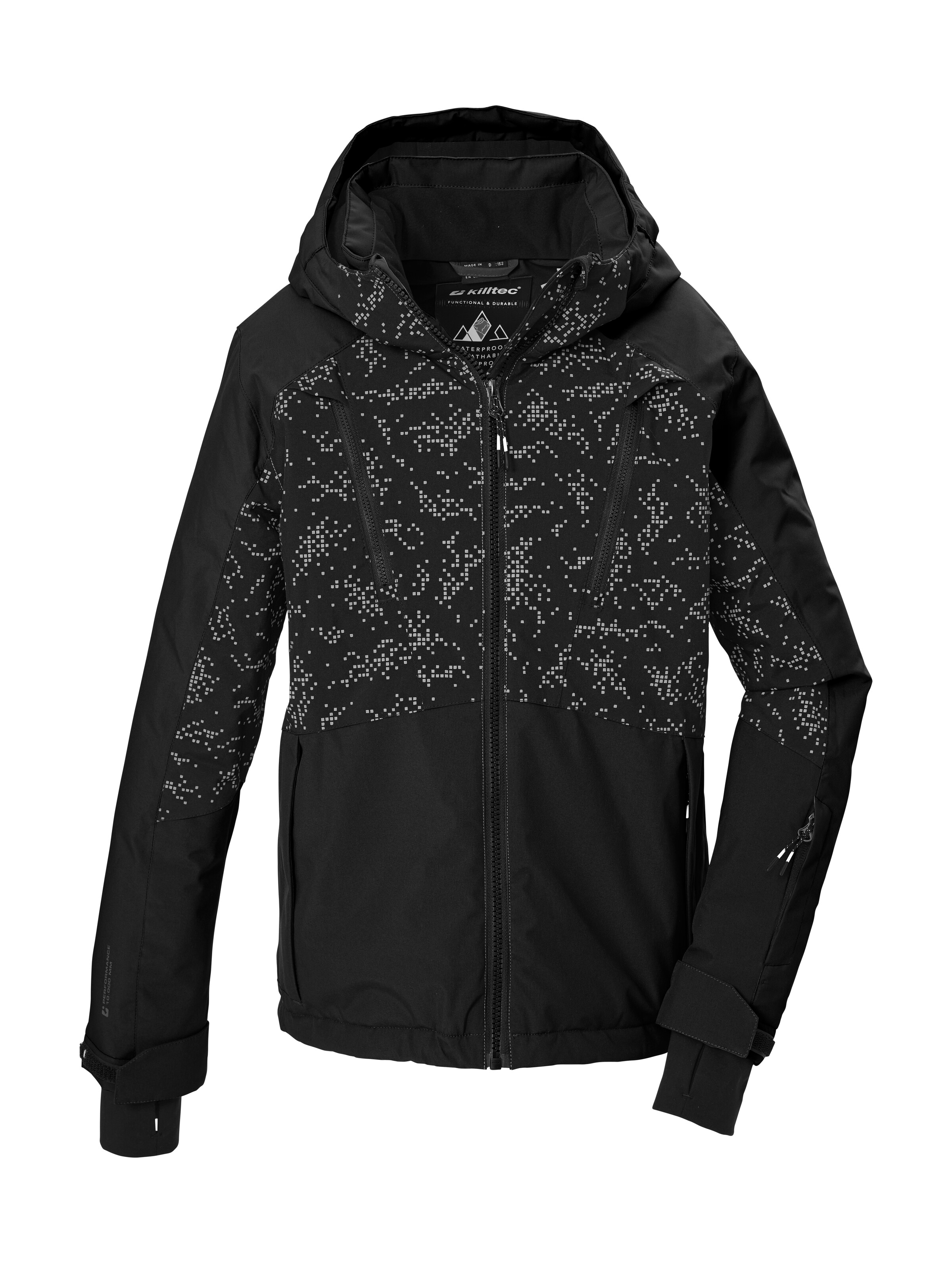 Killtec Skijacke "KSW 208 BYS SKI JCKT" Wind- und wasserdicht, Schneefang, All-over-Print