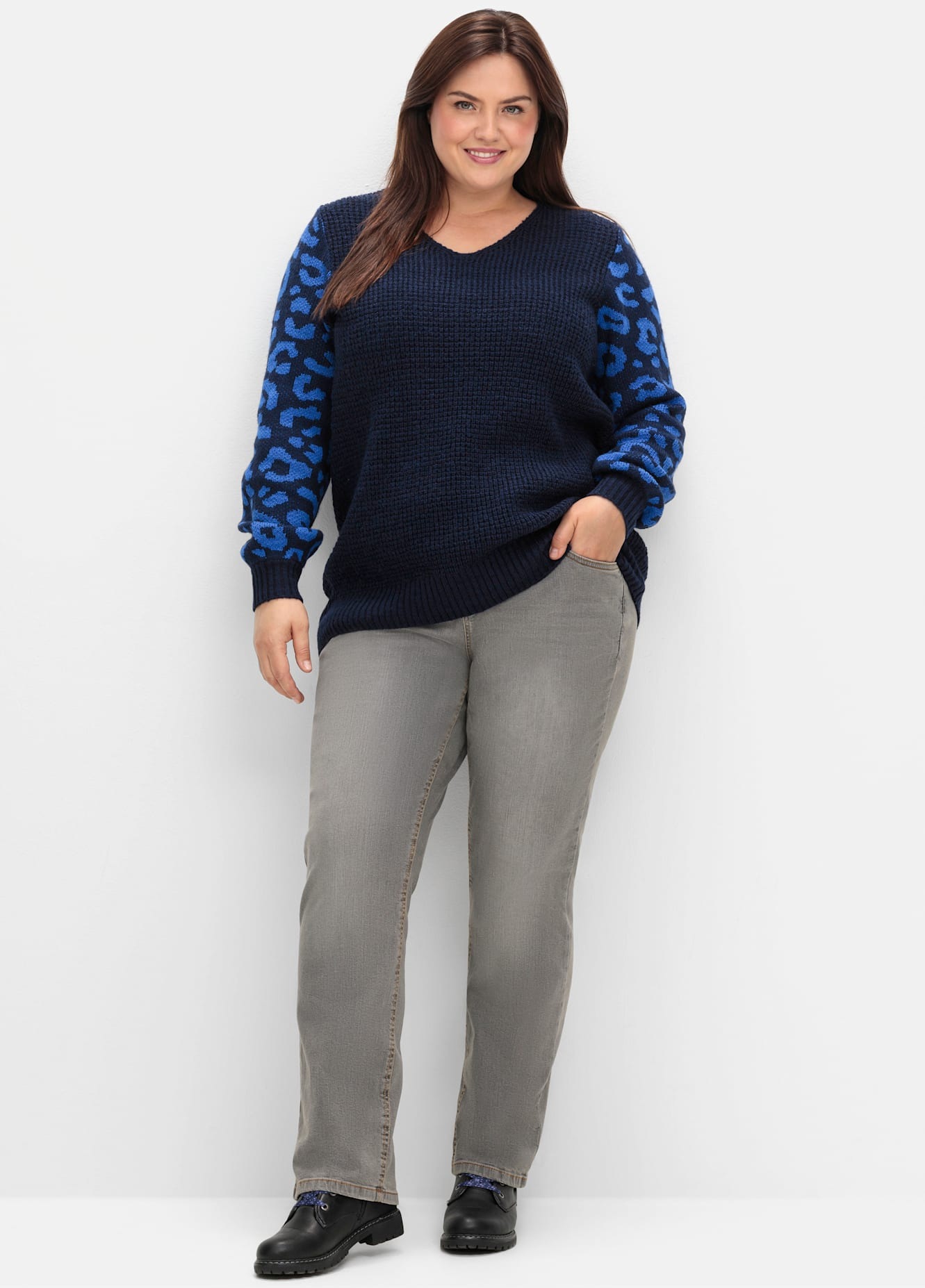 Sheego V-Ausschnitt-Pullover "V-Ausschnitt-Pullover" günstig online kaufen