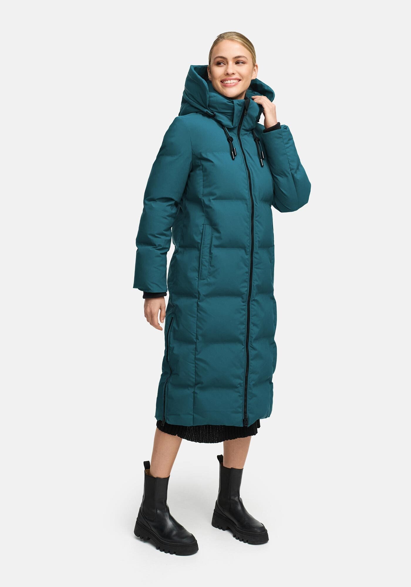 Marikoo Winterjacke »Tikoraa« mit extra langem Schnitt und hohem Kragen