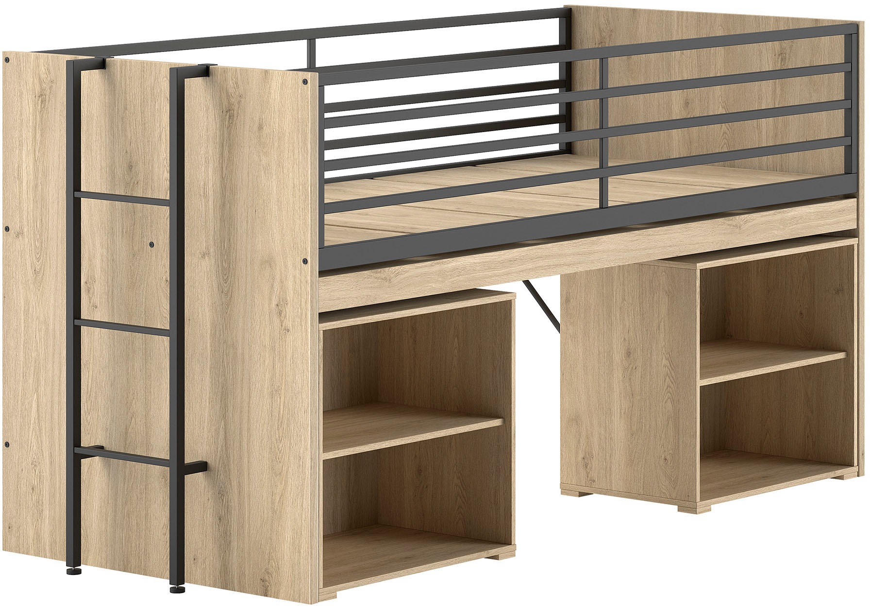 Vipack Stauraumbett "Sam, schlafen und arbeiten in einem, wahlweise Eiche- günstig online kaufen