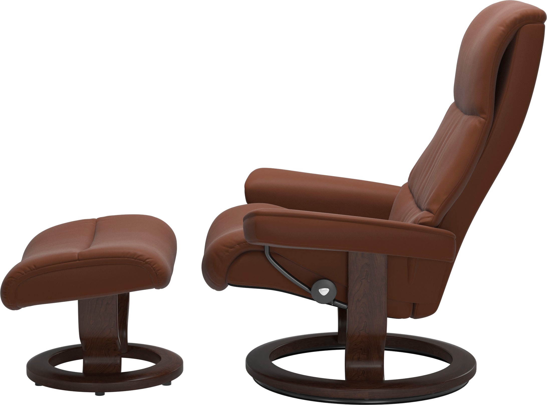 Stressless® Relaxsessel »View«, (Set, Relaxsessel mit Hocker), mit Classic Base, Größe S,Gestell Braun