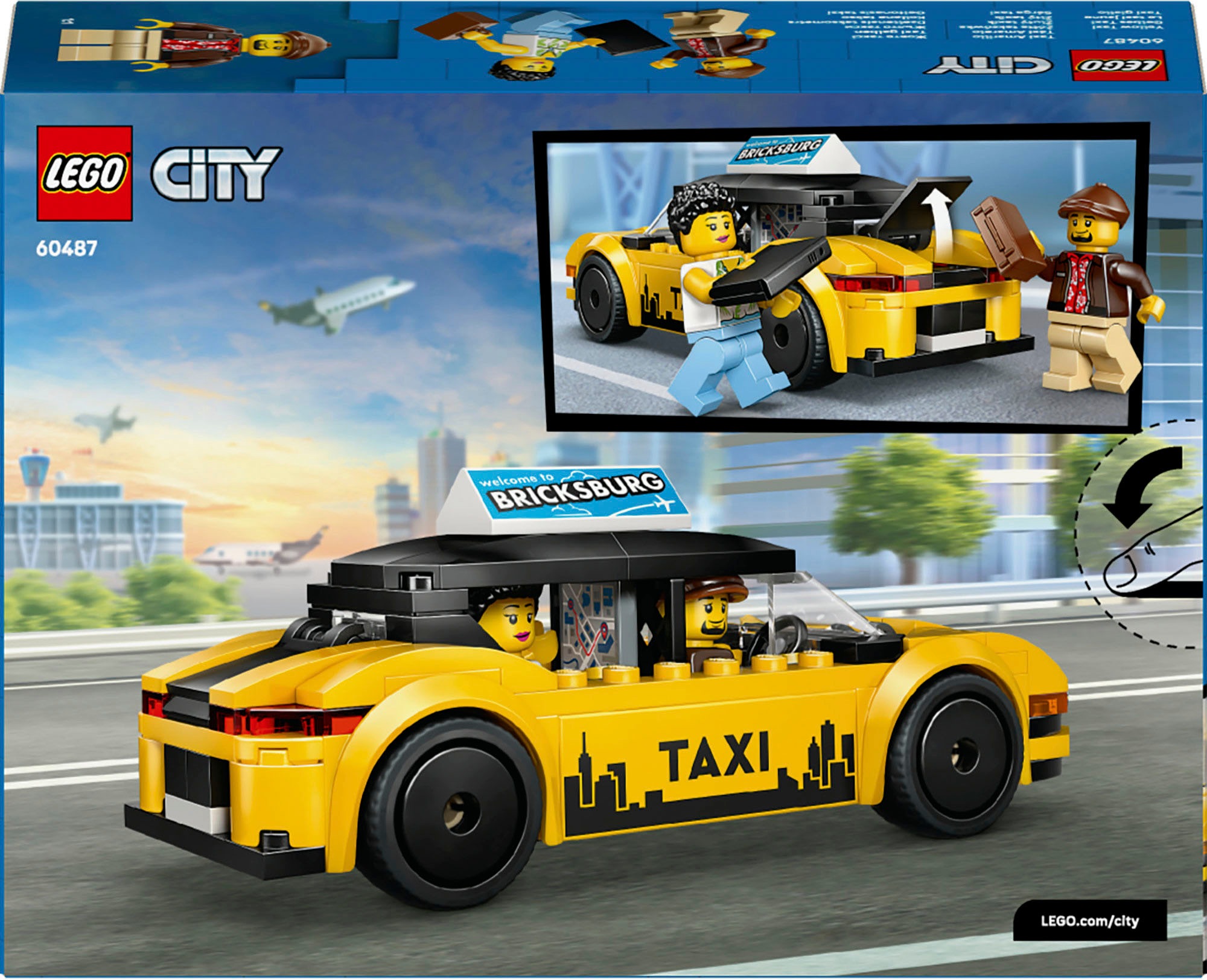 LEGO® Konstruktionsspielsteine »Gelbes Taxi (60487), LEGO City« Made in Europe