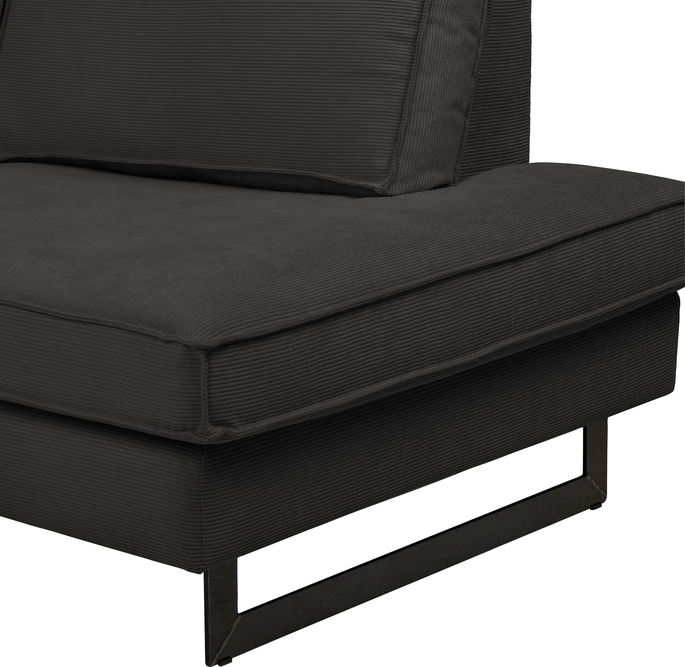 Places of Style Wohnlandschaft »Pinto, 350 cm, U-Form, XXL, mit Ottomanen«, Cord, Feincord, Luxus-Microfaser Leder und Chenille