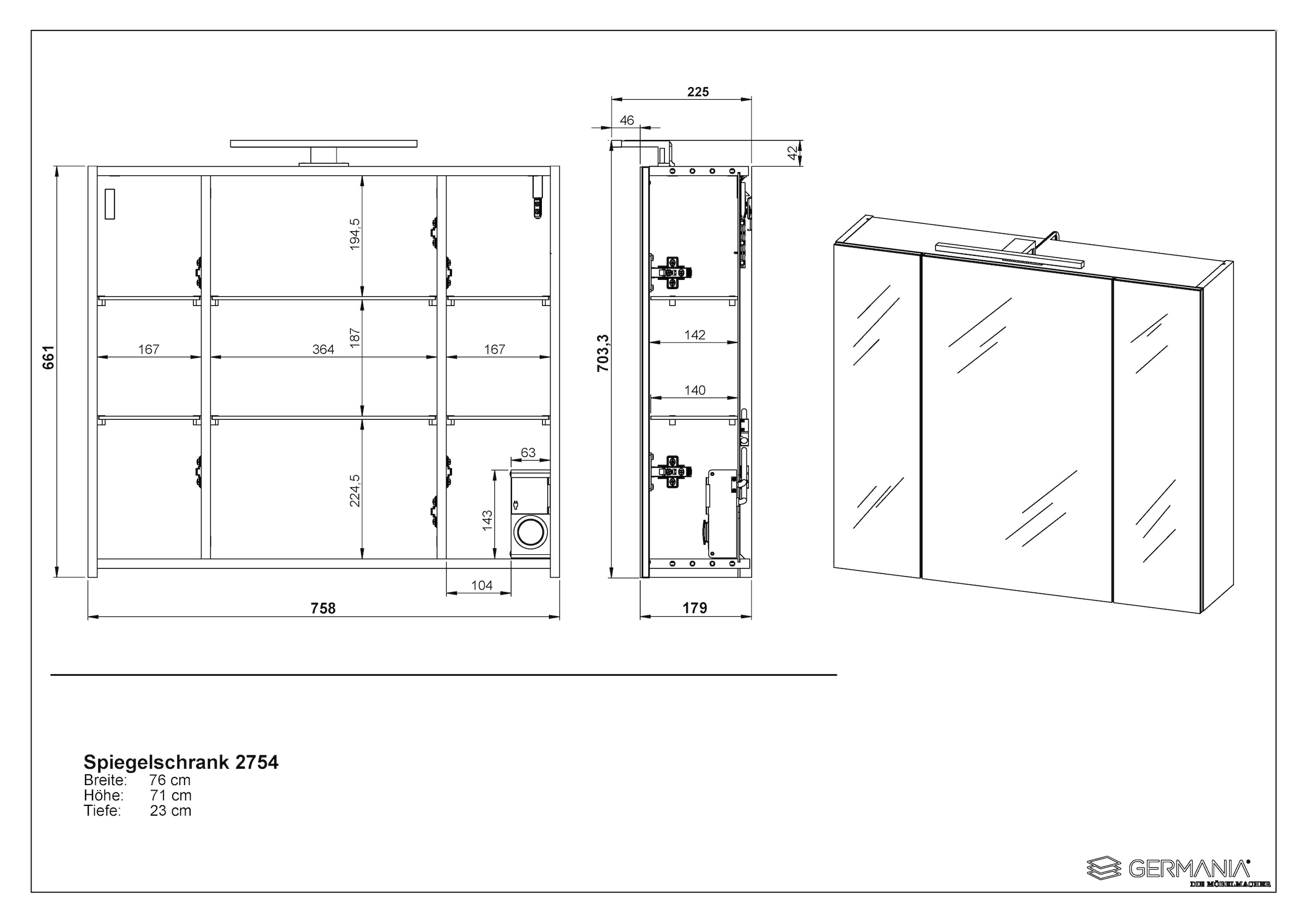 GERMANIA Badmöbel-Set »Scantic«, (2 St.), mehrteiliges Set mit großem Waschbeckenunterschrank