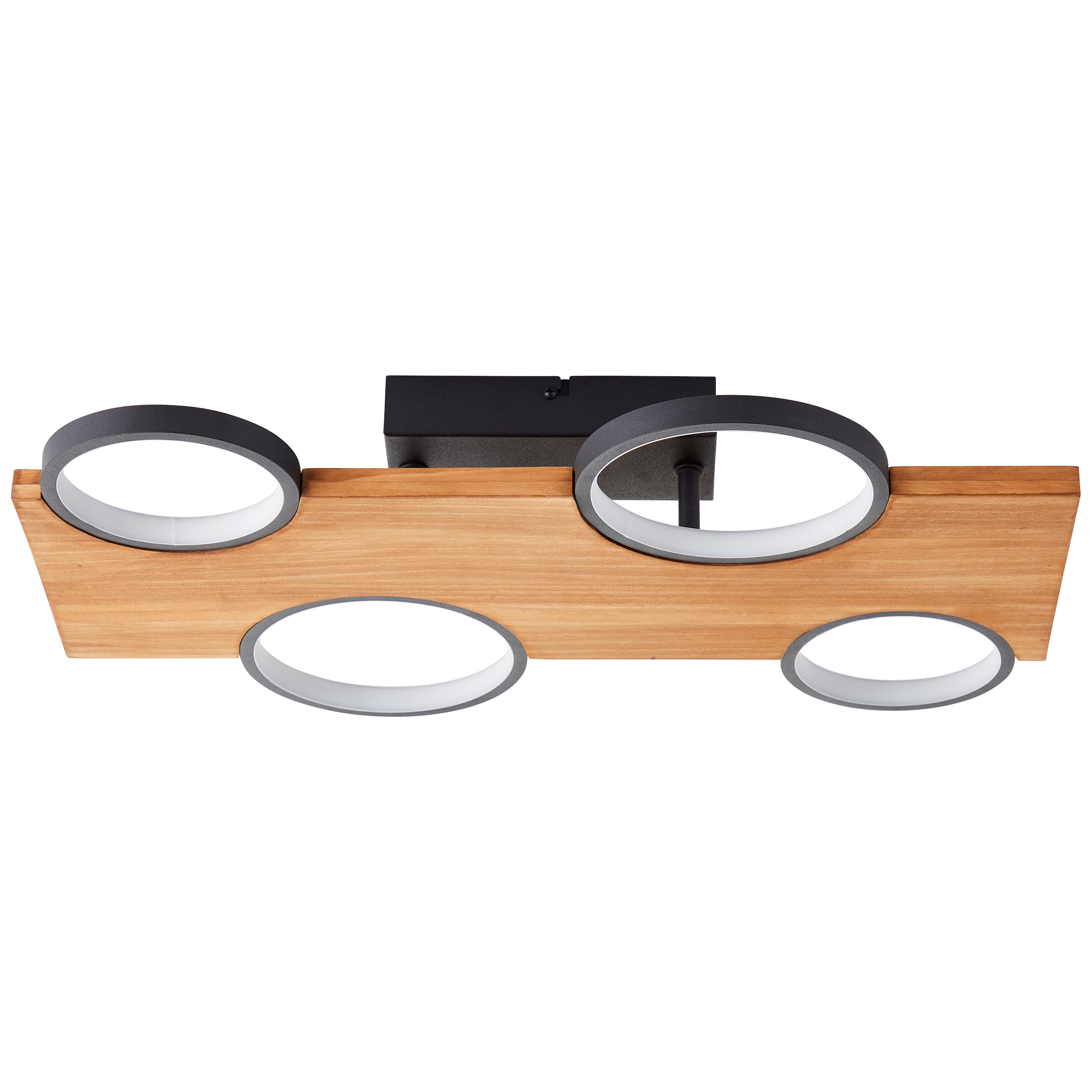 Brilliant LED Deckenleuchte »Cheesy«, 55 x 35 cm, 3400lm, 3000K, Holz/Metall, natur/schwarz