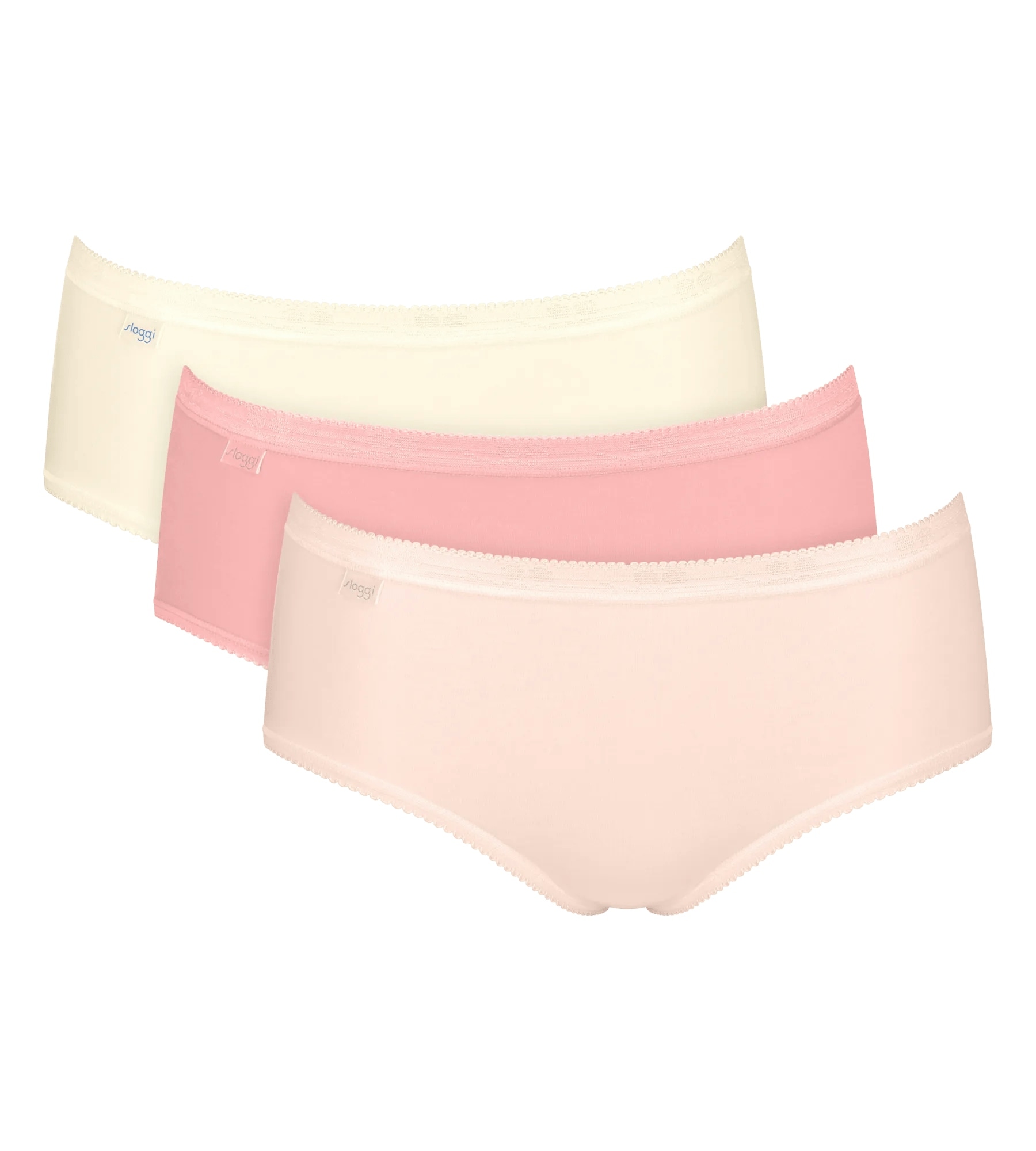 sloggi Midislip "Basic+ Midi" perfekter Sitz, besonders weiche Nähte, Cotton-Mix, Multipack