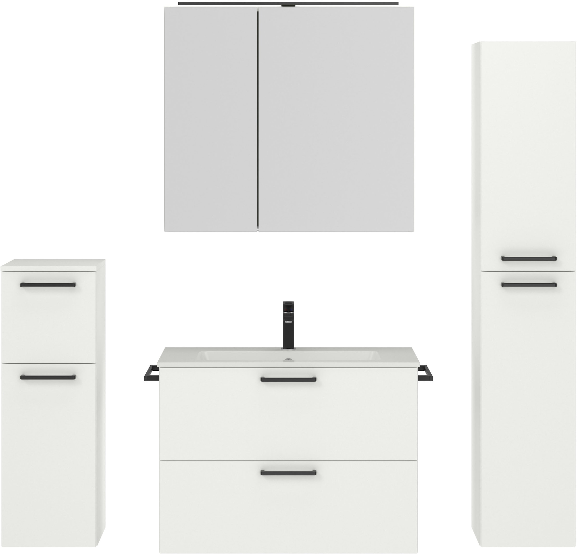 nobilia Badmöbel-Set "Tolvina" vormontiert, mit Soft-Close, 4 Stk. tlg. günstig online kaufen