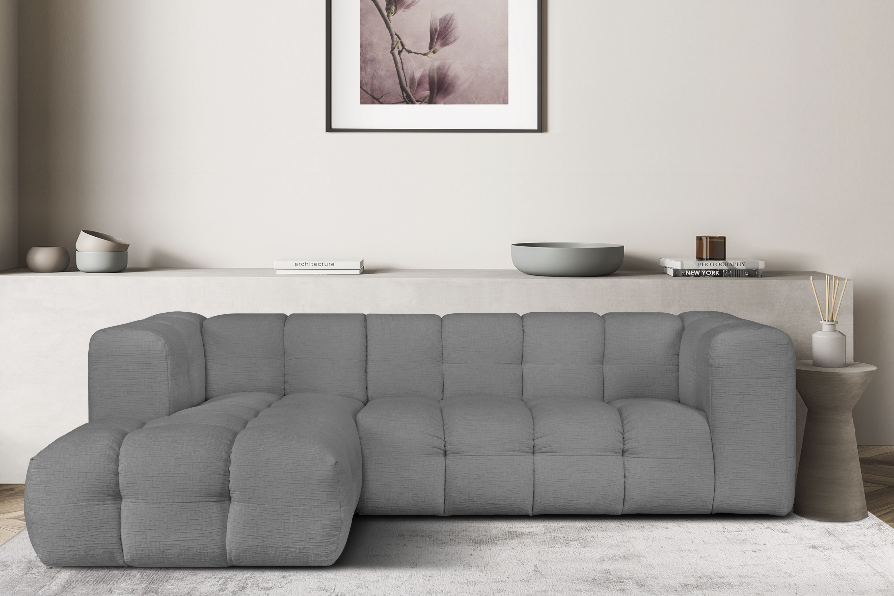 Thumbnail - LeGer Home by Lena Gercke Ecksofa "TALISHA L-Form Designersofa, moderne Steppung, B/T/H: 276/178/75 cm", moderne Steppun...
