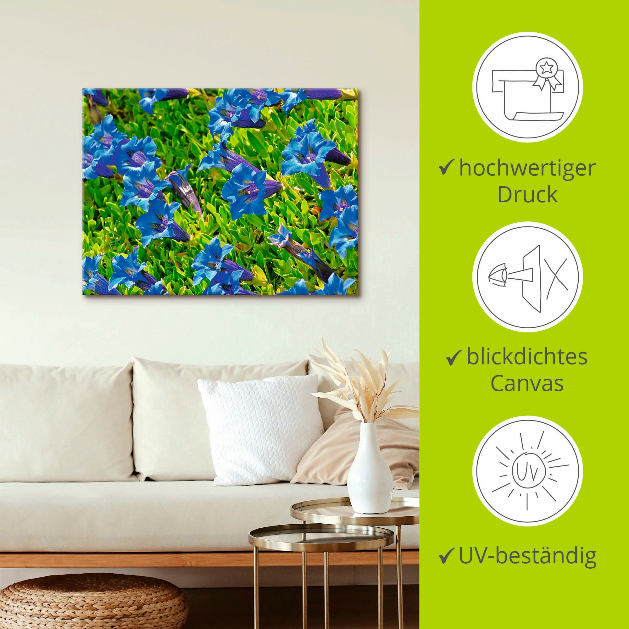 Artland Wandbild »Enzian«, Blumenwiese, (1 St.), als Leinwandbild, Poster in verschied. Größen