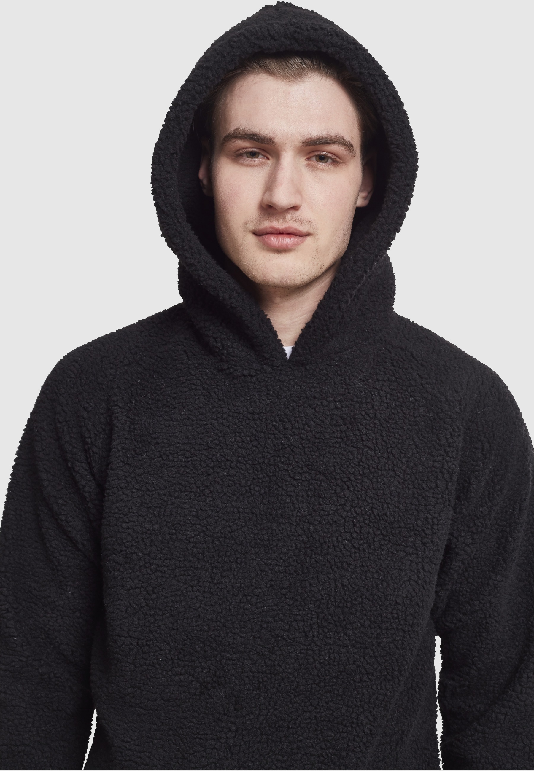 URBAN CLASSICS Rundhalspullover »Urban Classics Herren Sherpa Hoody« 1 Stk.