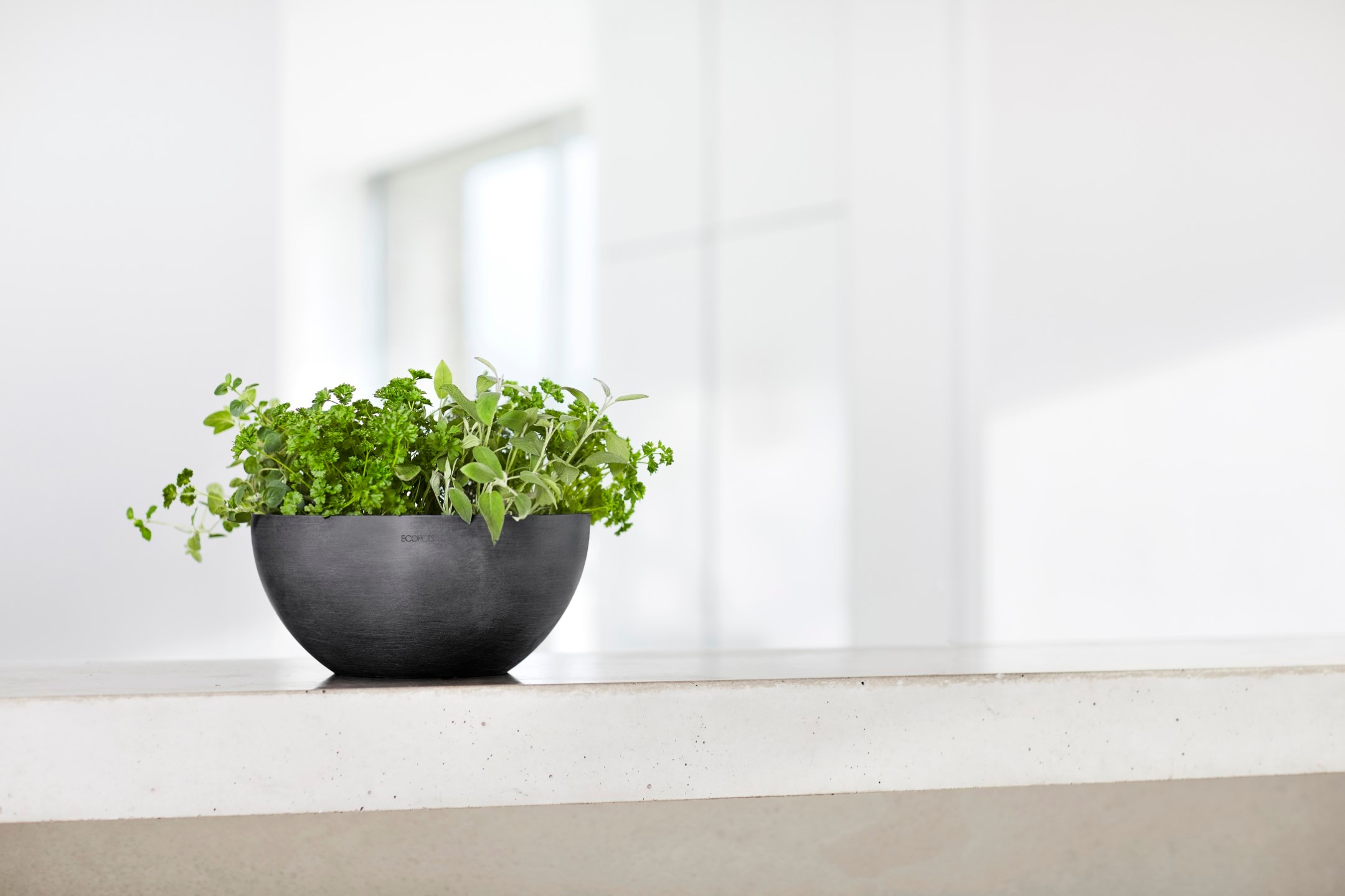 ECOPOTS Blumentopf »BRUSSELS Dark Grey«, BxTxH: 25x25x12 cm