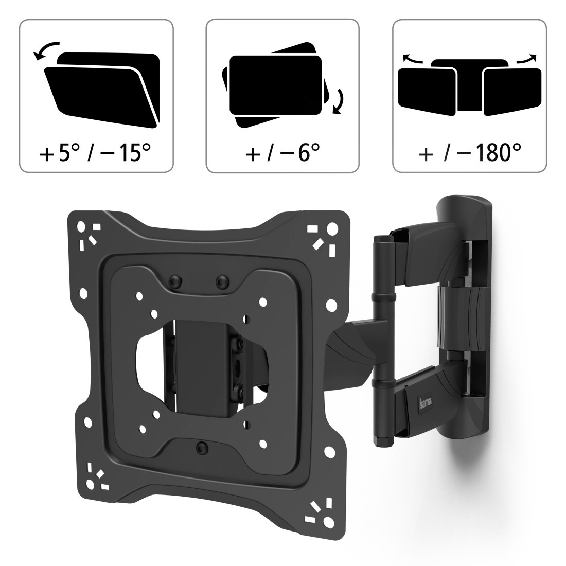 Hama TV-Wandhalterung »Wandhalterung (schwenkbar, neigbar, 19"-48", VESA 200x200)«, bis 122 cm Zoll