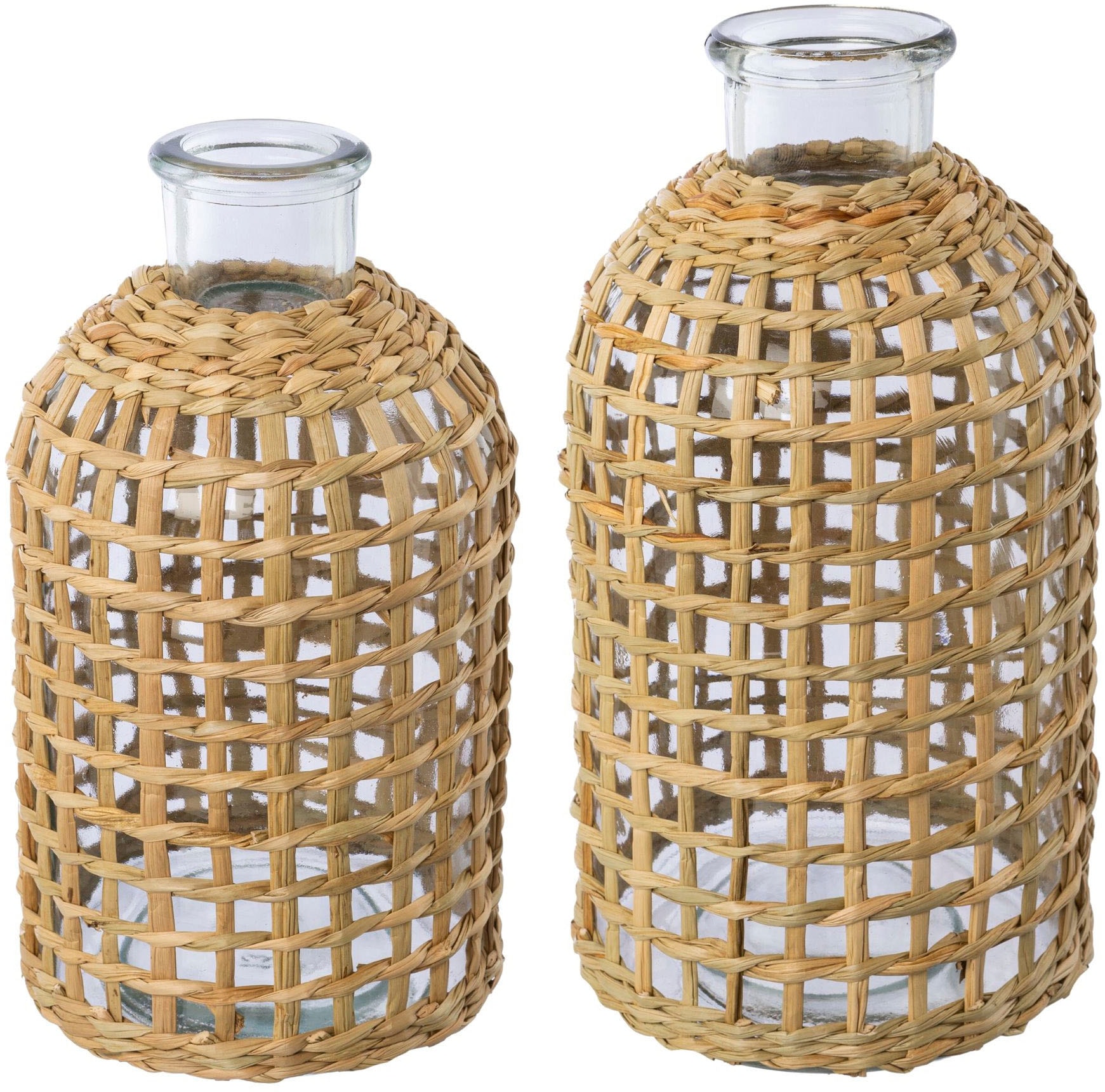 Creativ home Tischvase "Vase aus Glas" mit Mesh-Überzug