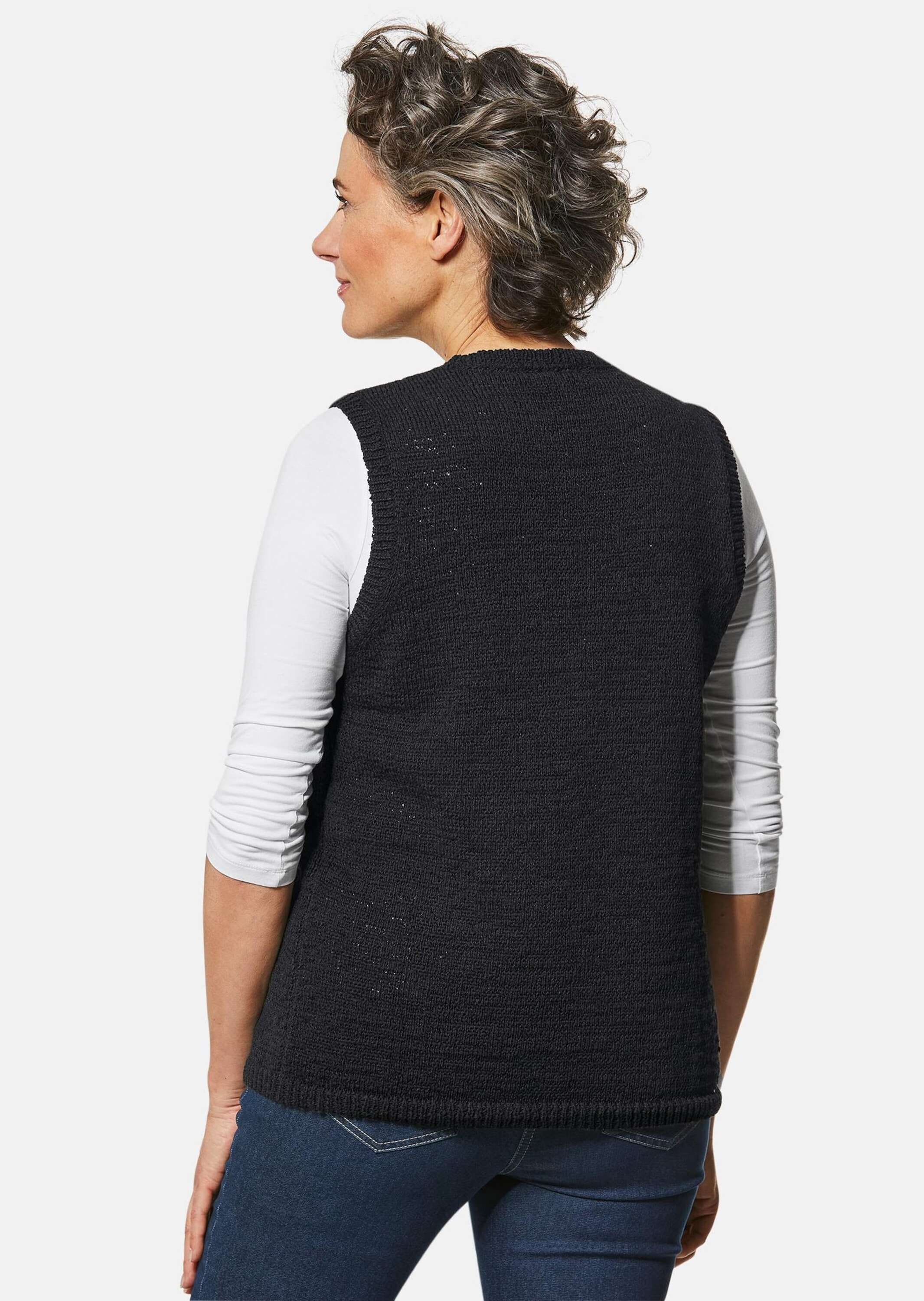 GOLDNER Strickjacke »Bändchengarnstrickweste Zeitlose Strickweste mit V-Ausschnitt«