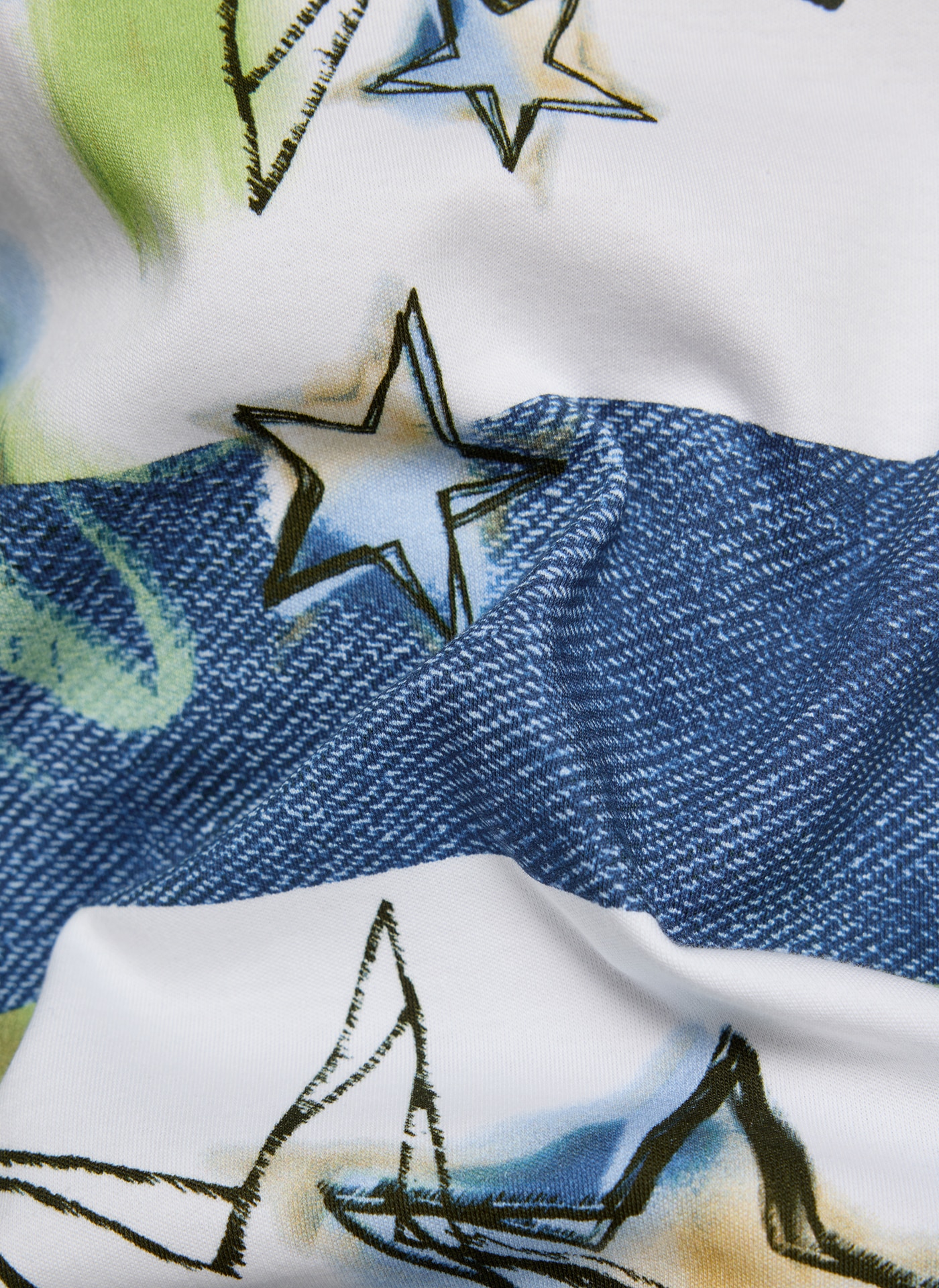 Rabe Print-Shirt, mit Jeans-Color-Blocking und grafischem Muster