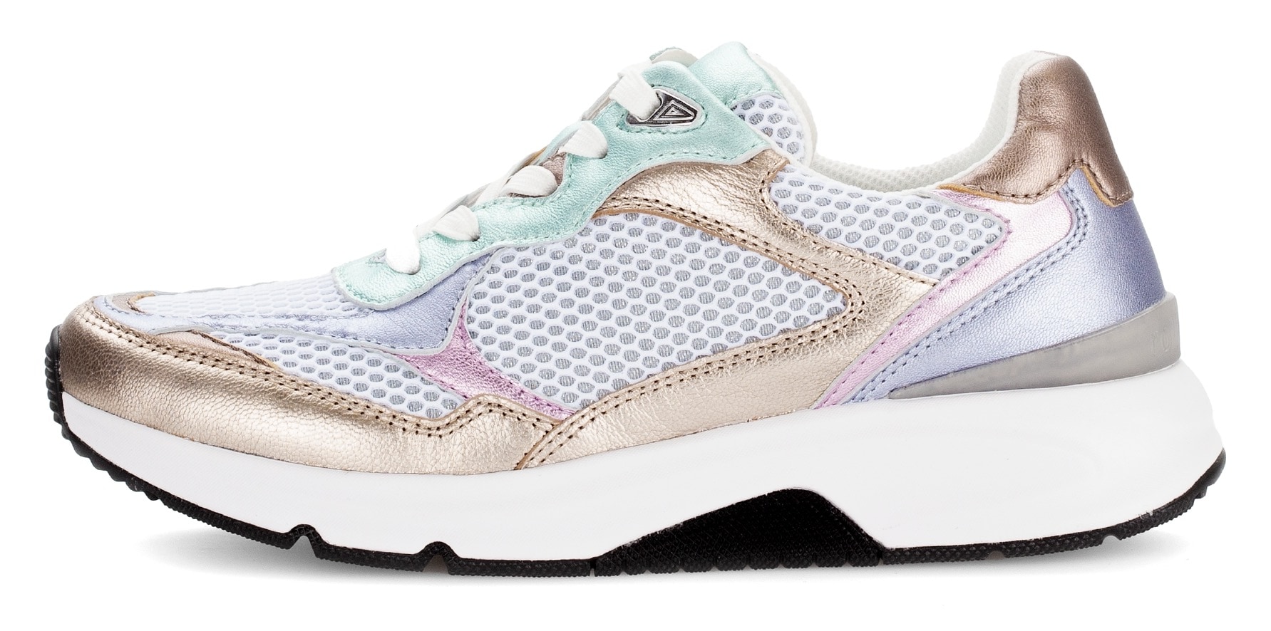 Gabor Rollingsoft Keilsneaker, Freizeitschuh, Halbschuh, Schnürschuh mit gepolstertem Schaftrand