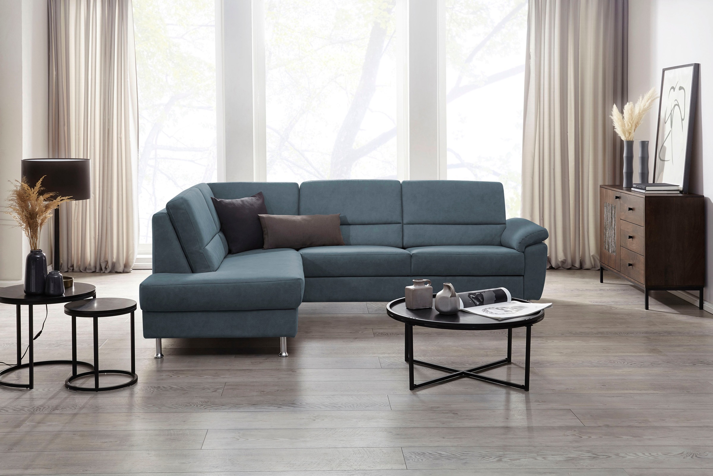 CALIZZA INTERIORS Ecksofa »Onyx L-Form«, Ottomane links oder rechts, wahlweise mit Bettfunktion, Breite 257 cm