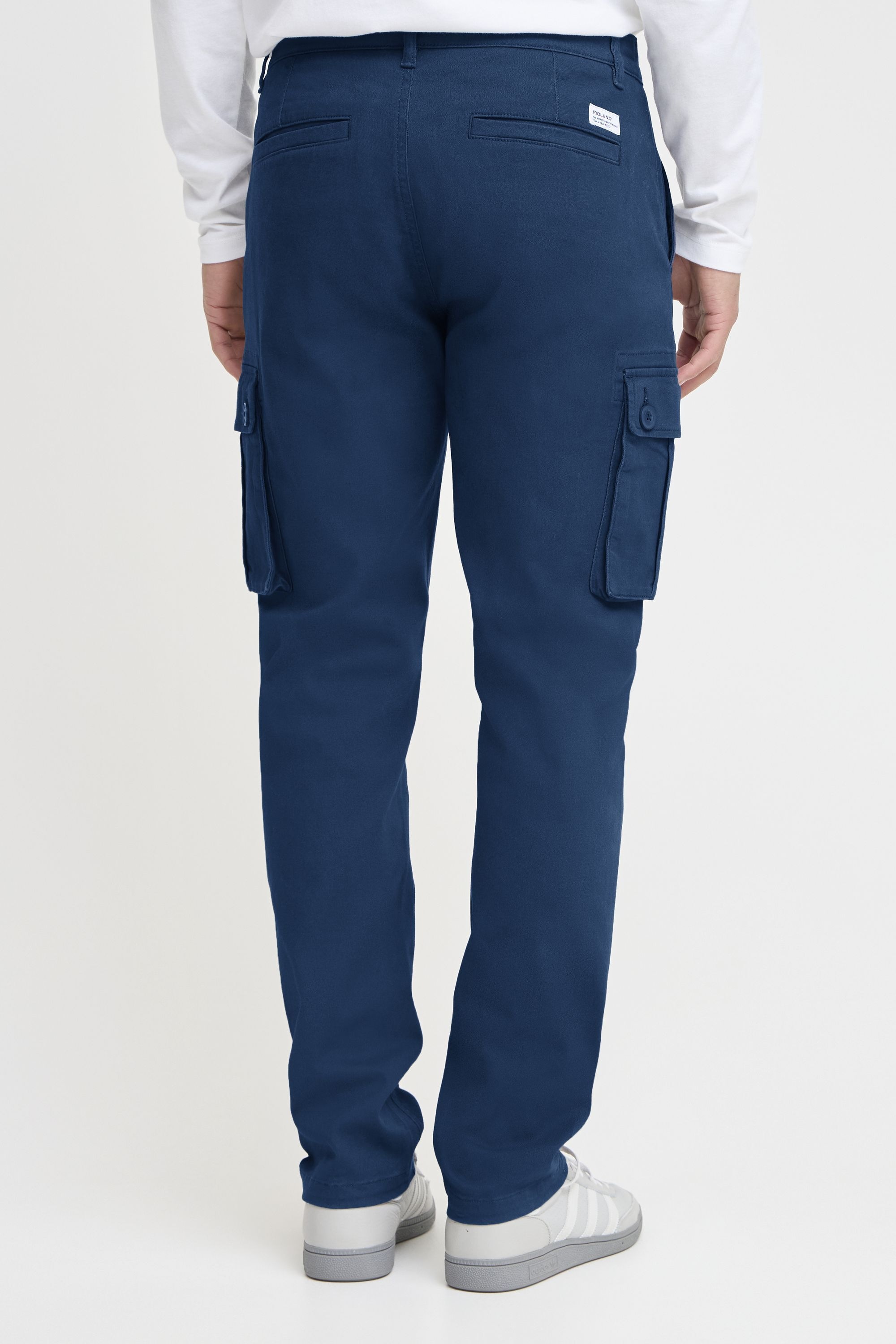 Cargohose BLEND "BHKallen", Herren, Gr. 33, Länge 34, marineblaus, Web, 99% Baumwolle, 1% Elasthan, unifarben, Basic, normal lang, Hosen Cargohose, Moderne Cargohose mit Taschen 6