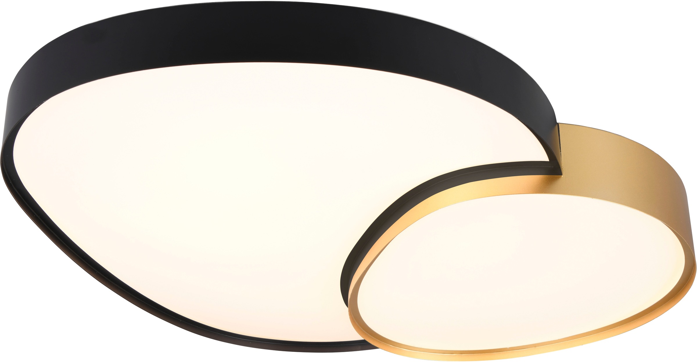 TRIO LEUCHTEN LED Deckenleuchte "RISE, LED Deckenlampe 45W 5300 Lumen warmweiß bis kaltweiß 2700-6500K", 1, H: 11,5cm, 1 Stk., gold, Wohnzimmer,